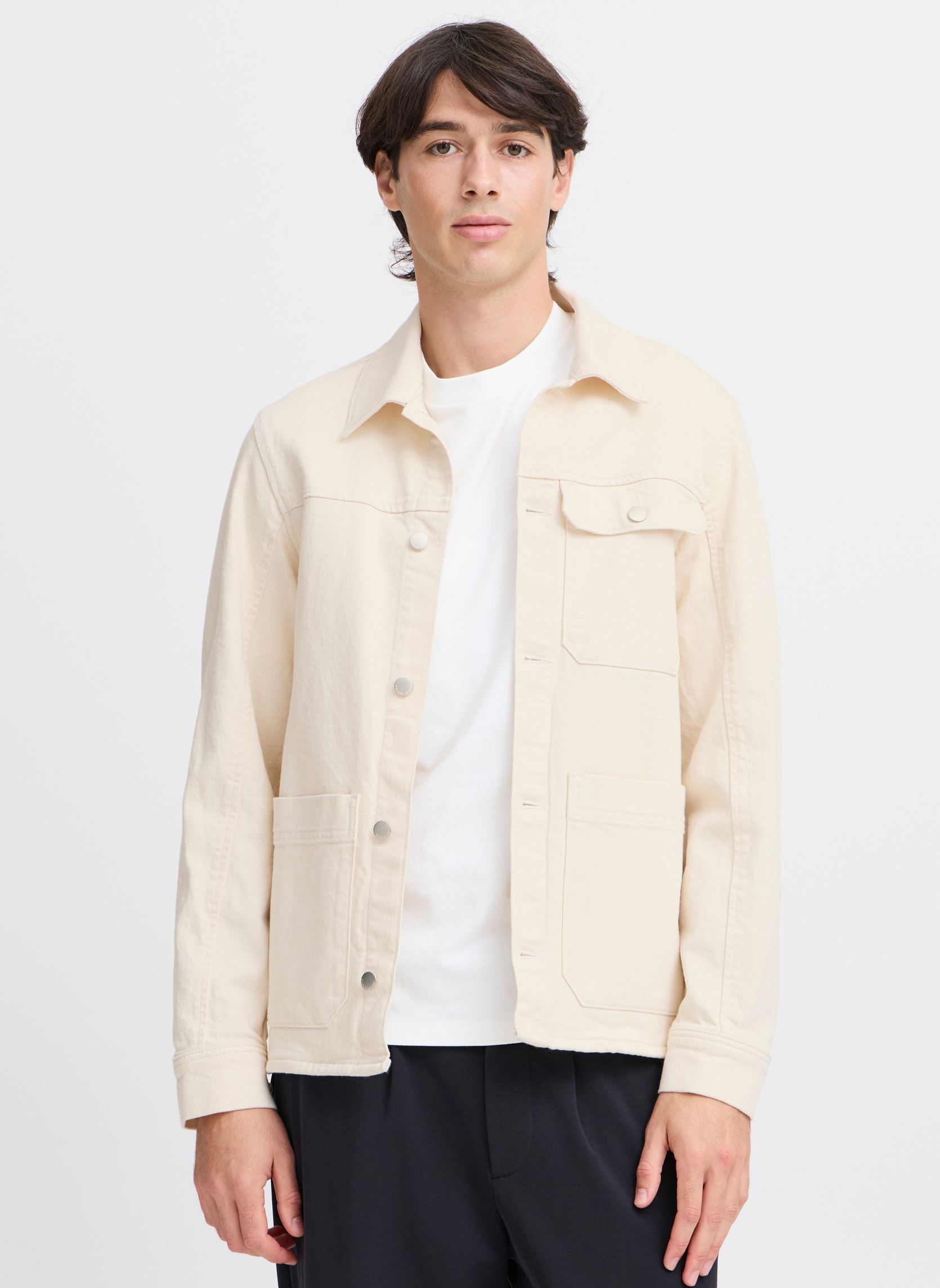 Vestes en jean CFWILL 0187 denim work wear jacket homme blanc Casual Friday Vestes en jean CFWILL 0187 denim work wear jacket homme blanc EGRET