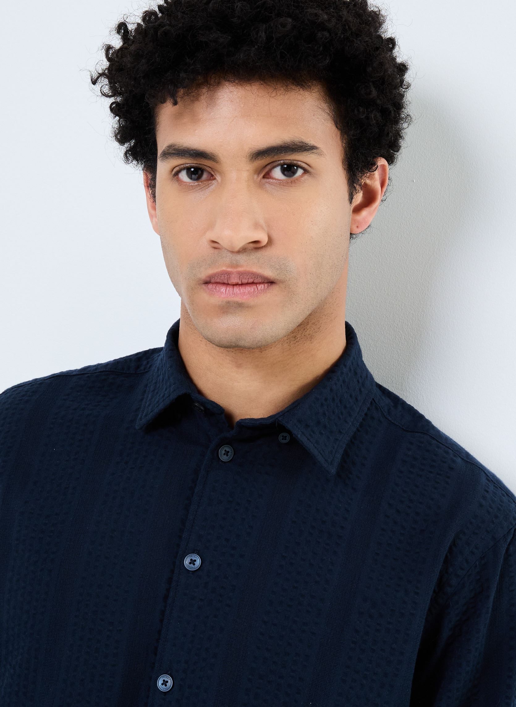 Chemises CFTHOM LS seersucker shirt homme bleu Casual Friday Chemises CFTHOM LS seersucker shirt homme bleu DARK NAVY