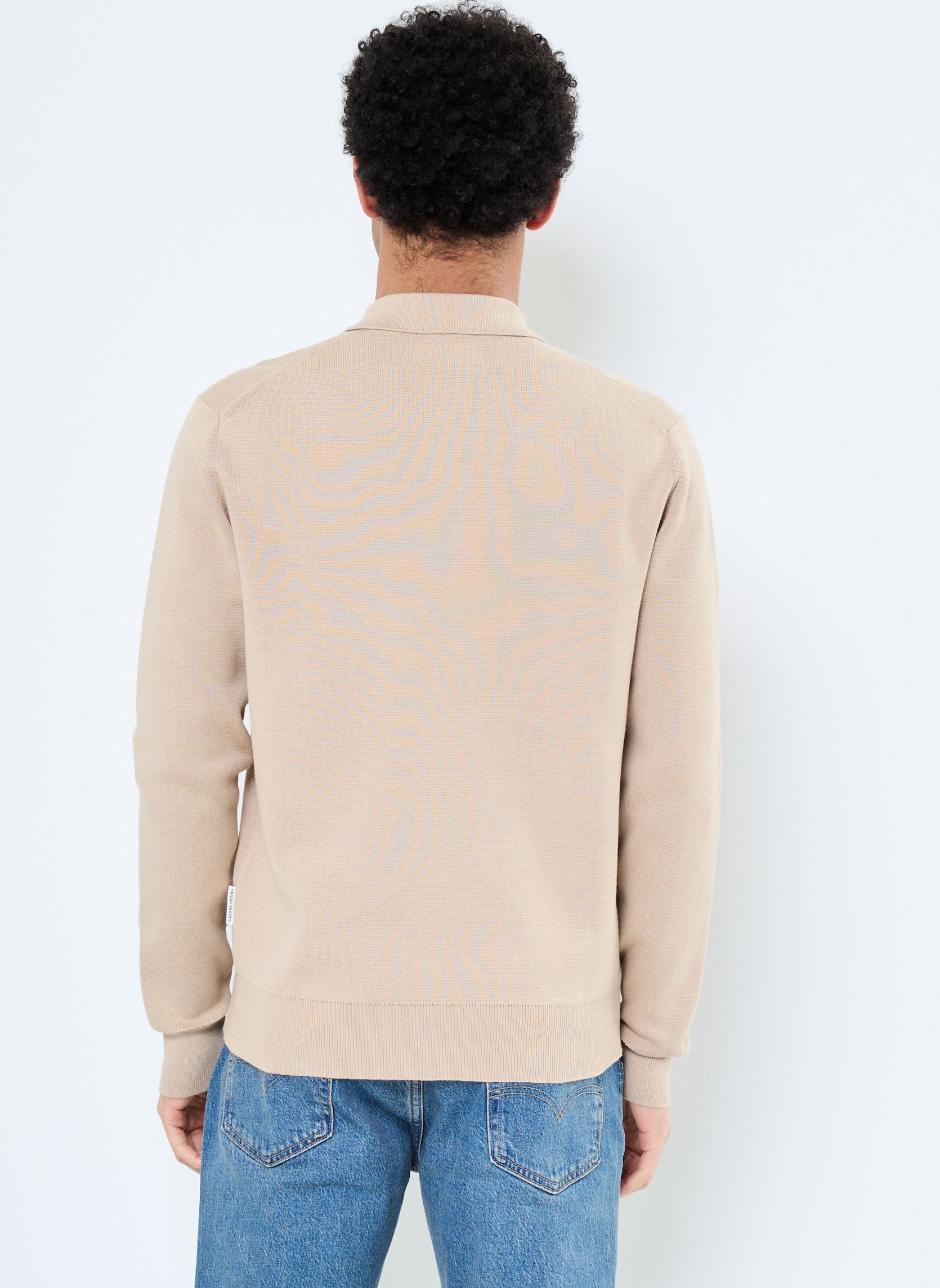 Gilets CFJULIAN 0183 milano polo knit homme beige Casual Friday Gilets CFJULIAN 0183 milano polo knit homme beige SILVER MINK