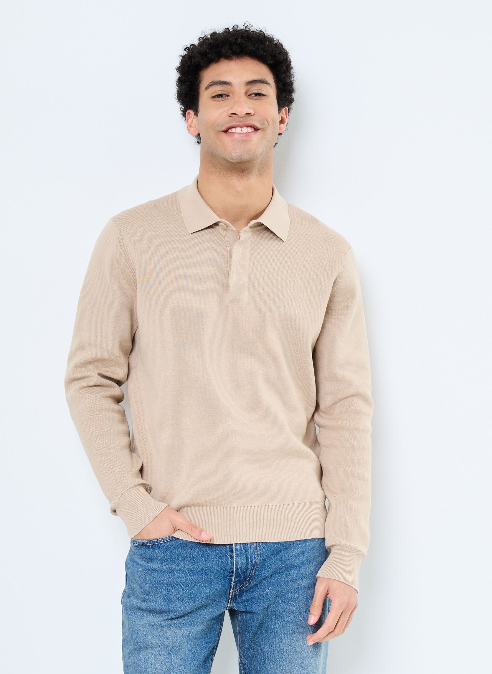 Gilets CFJULIAN 0183 milano polo knit homme beige Casual Friday Gilets CFJULIAN 0183 milano polo knit homme beige SILVER MINK