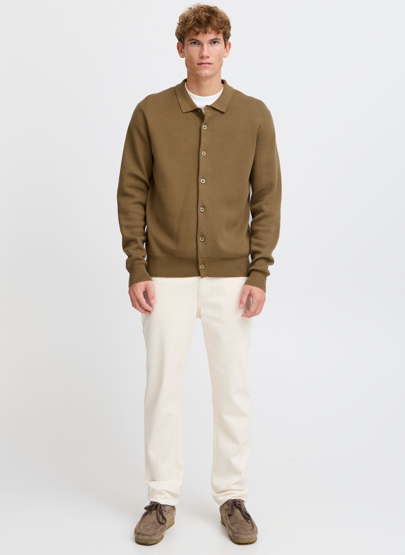Strickjacken und Westen CFWILLY milano knit cardigan herren braun Casual Friday Strickjacken und Westen CFWILLY milano knit cardigan herren braun KANGAROO