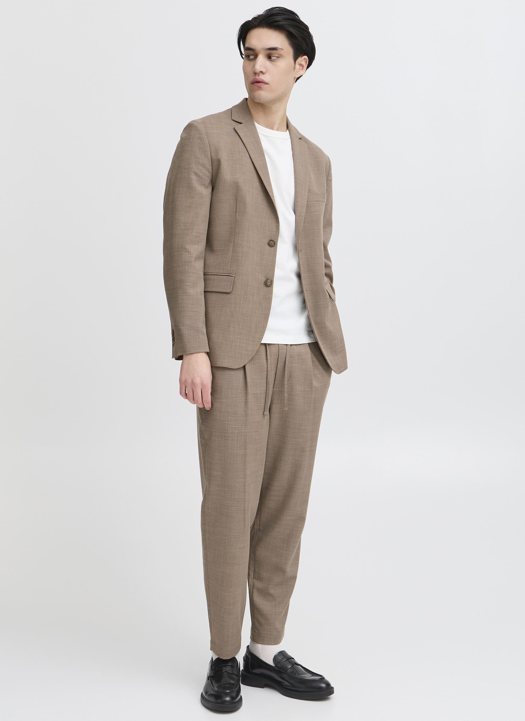 Pantalons droits CFHAAKAN 0191 relaxed pants homme marron Casual Friday Pantalons droits CFHAAKAN 0191 relaxed pants homme marron KANGAROO MELANGE