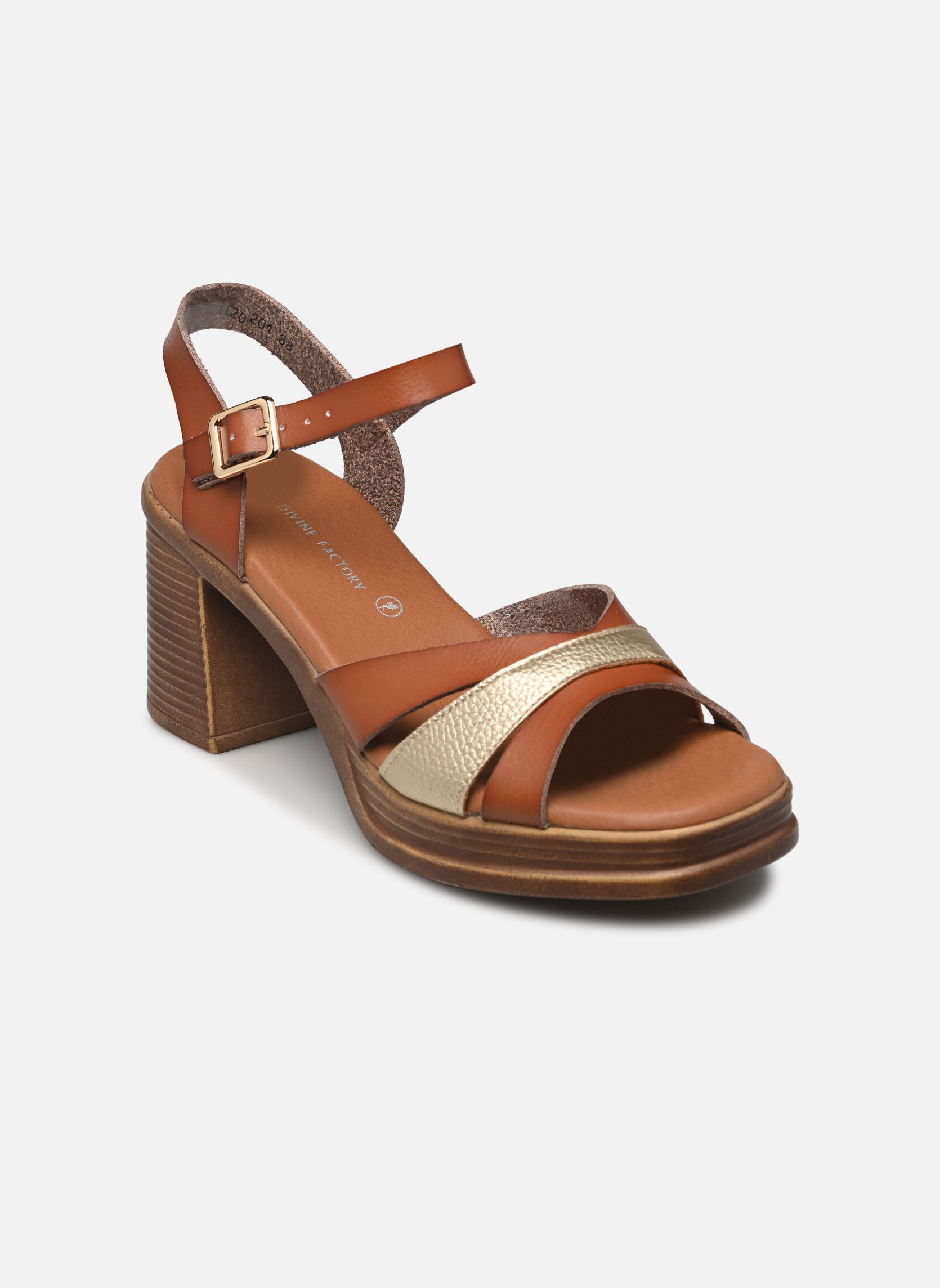 Sandalen TDF5201 dames bruin Divine Factory Sandalen TDF5201 dames bruin Camel