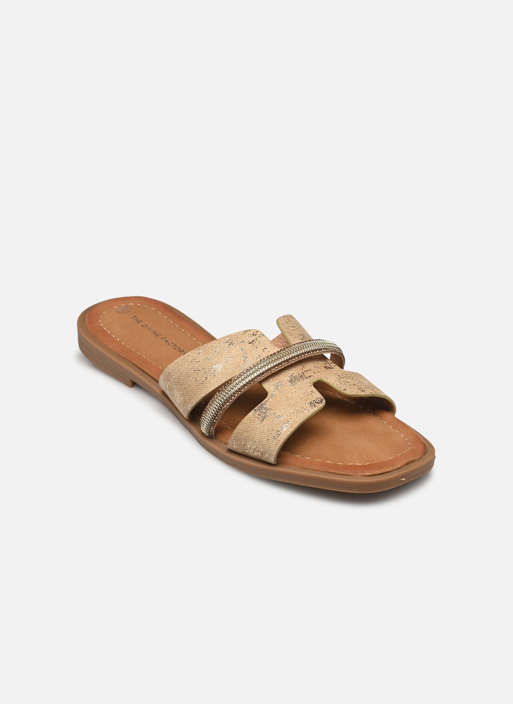 Mules et sabots TDF5214 femme or et bronze Divine Factory Mules et sabots TDF5214 femme or et bronze Or