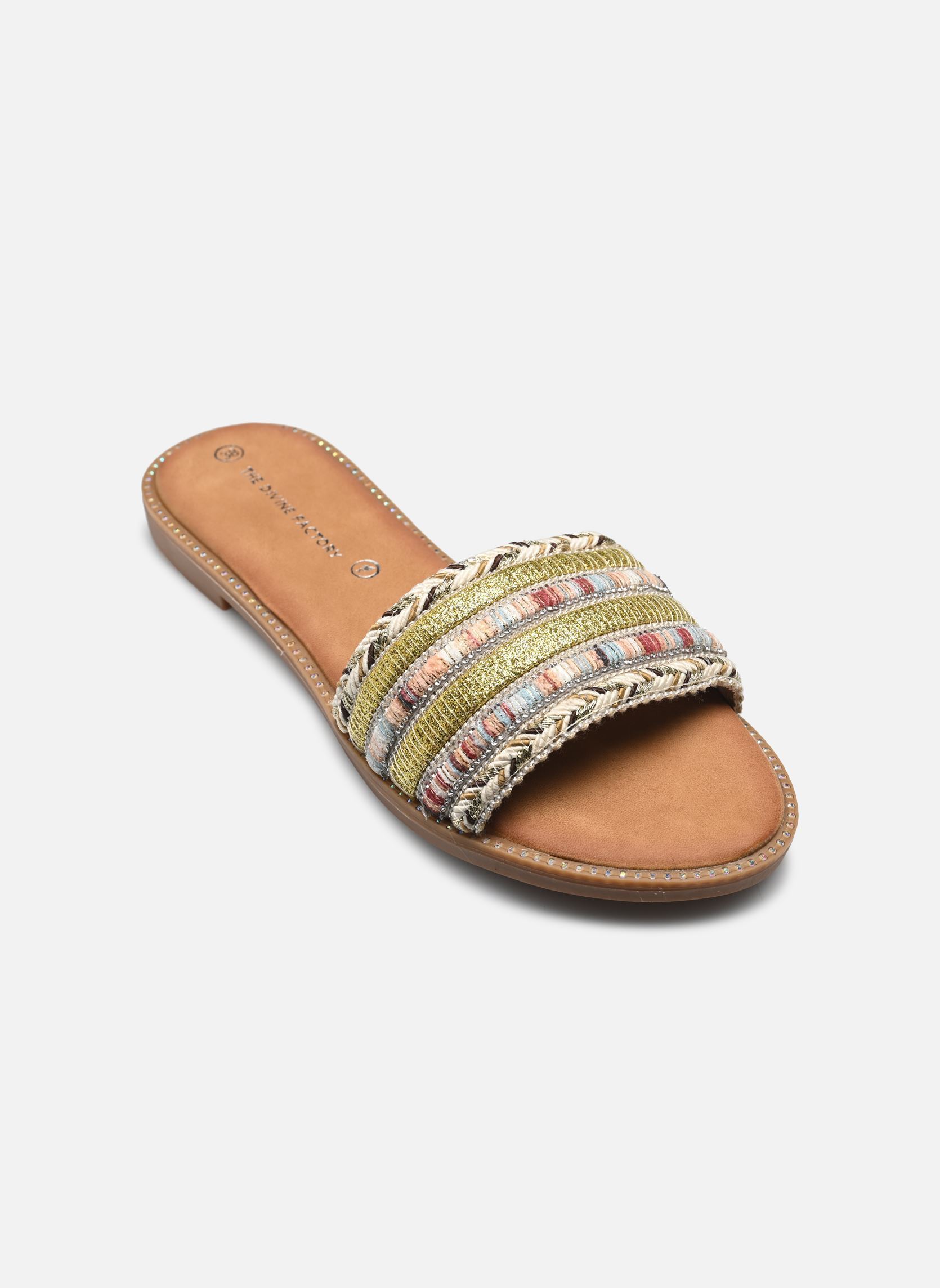 Mules et sabots TDF5219 femme or et bronze Divine Factory Mules et sabots TDF5219 femme or et bronze Or