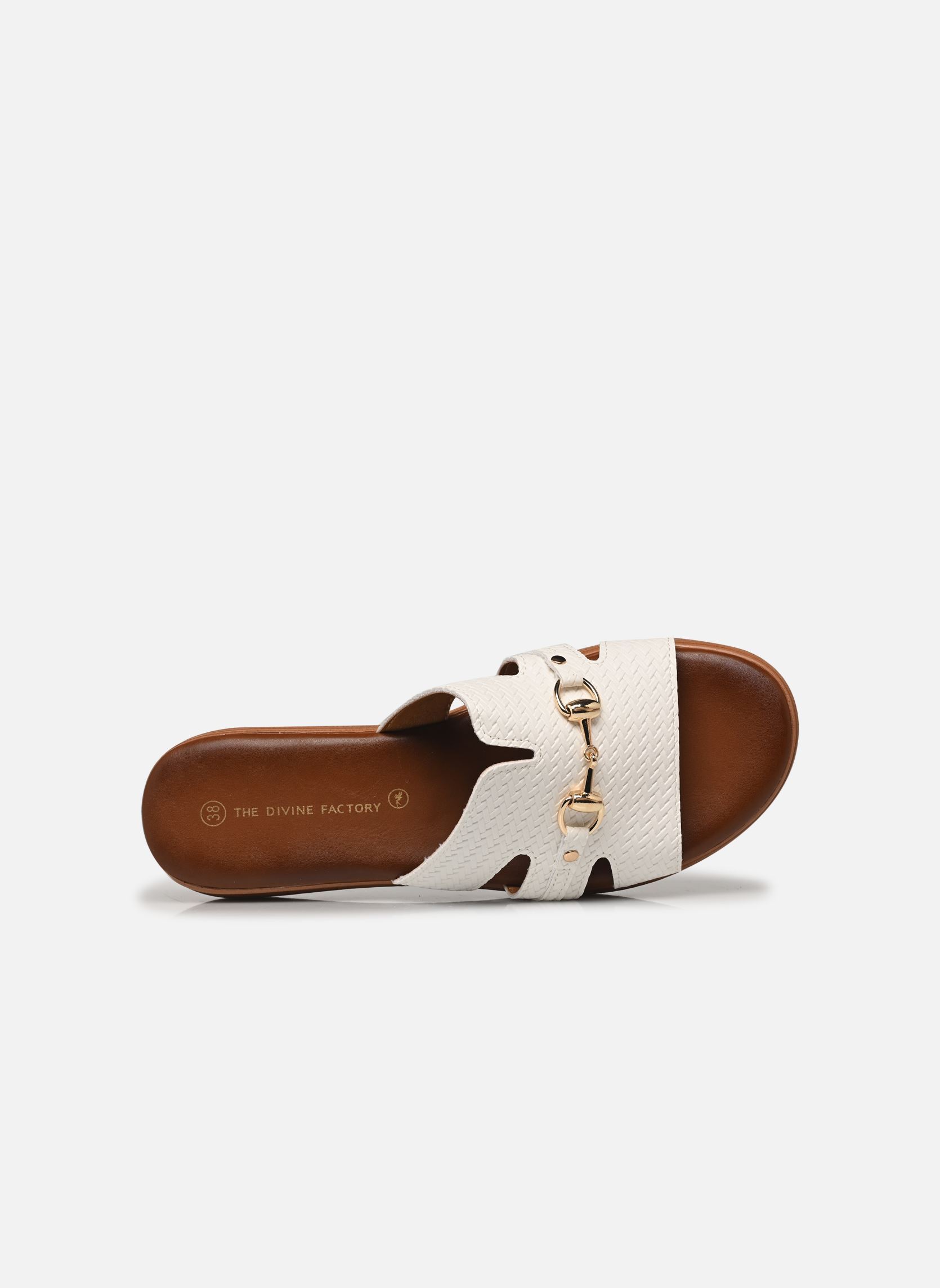 Mules et sabots TDF5223 femme blanc Divine Factory Mules et sabots TDF5223 femme blanc Blanc
