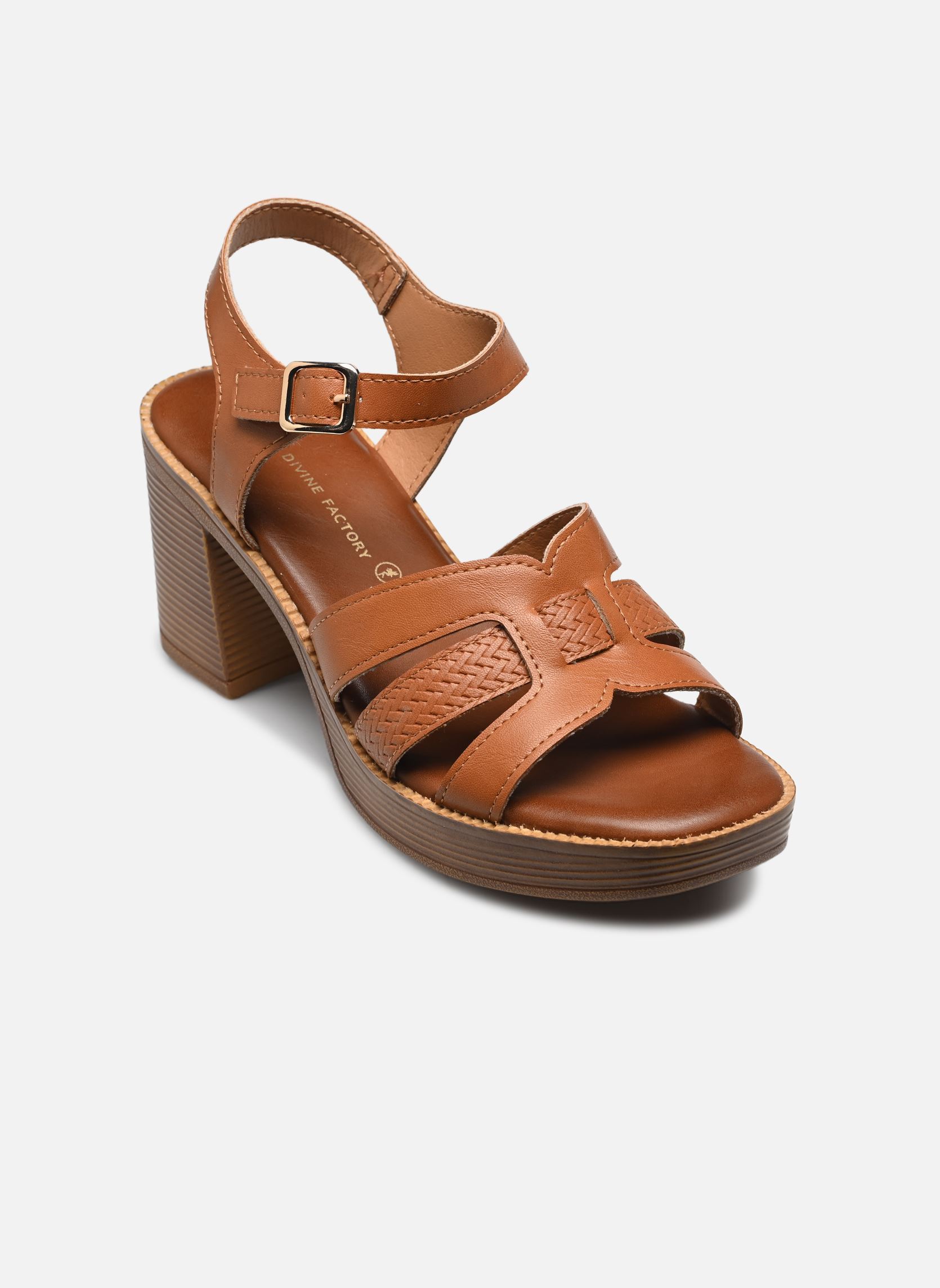 Sandalen TDF5224 dames bruin Divine Factory Sandalen TDF5224 dames bruin Camel