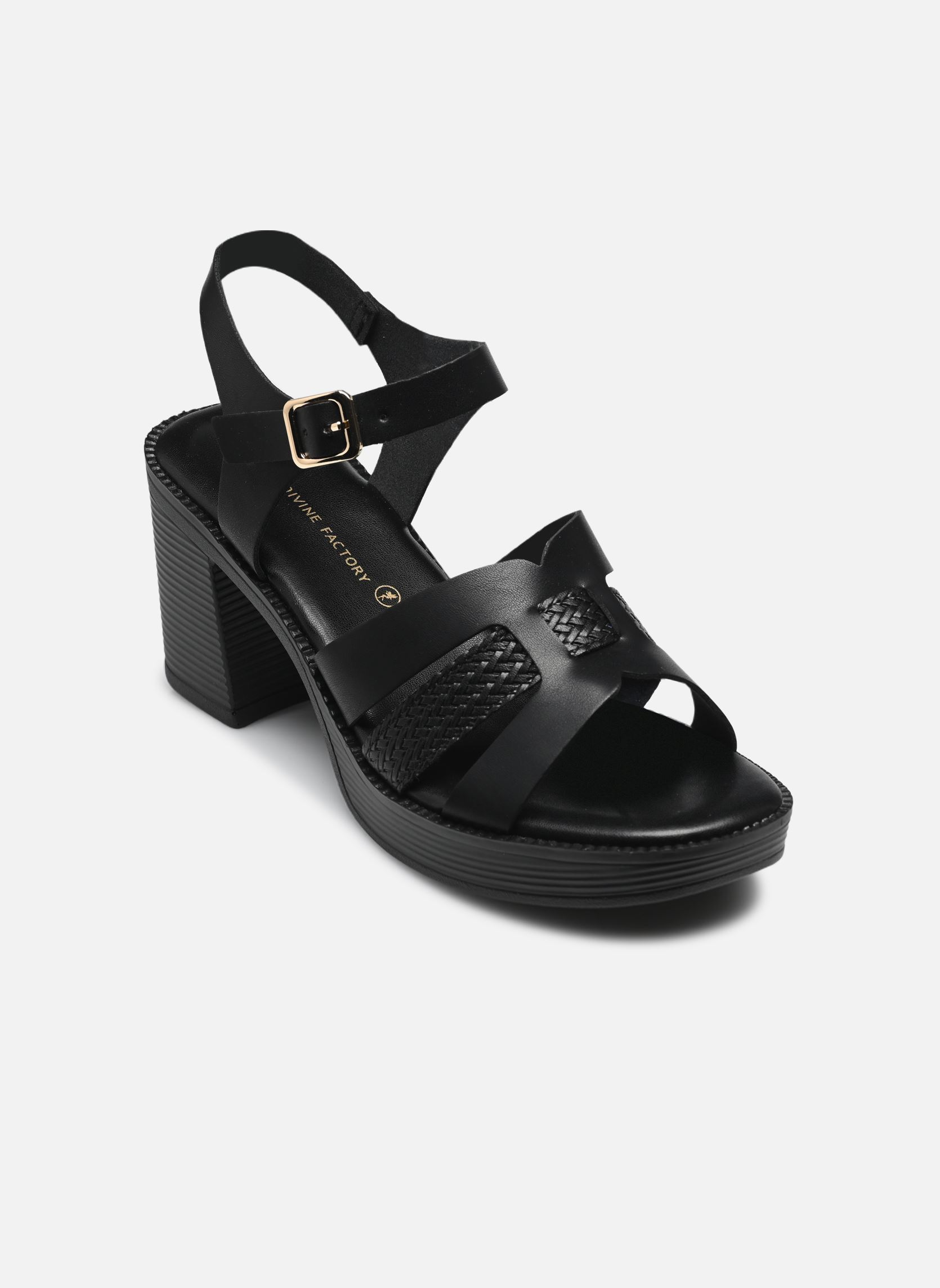 Sandalen TDF5224 damen schwarz Divine Factory Sandalen TDF5224 damen schwarz Noir