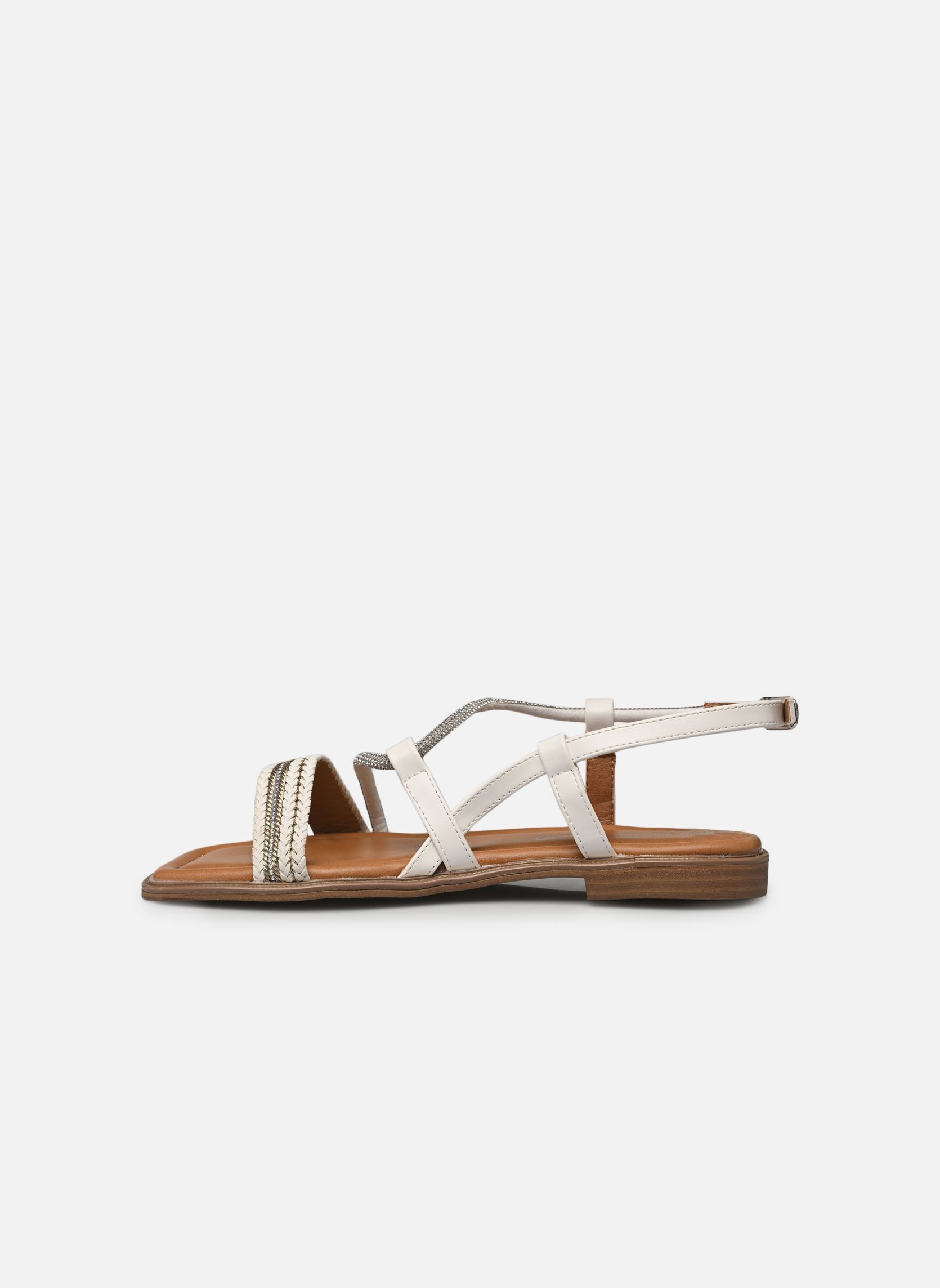 Flache Sandalen TDF5231 damen weiß Divine Factory Flache Sandalen TDF5231 damen weiß Blanc