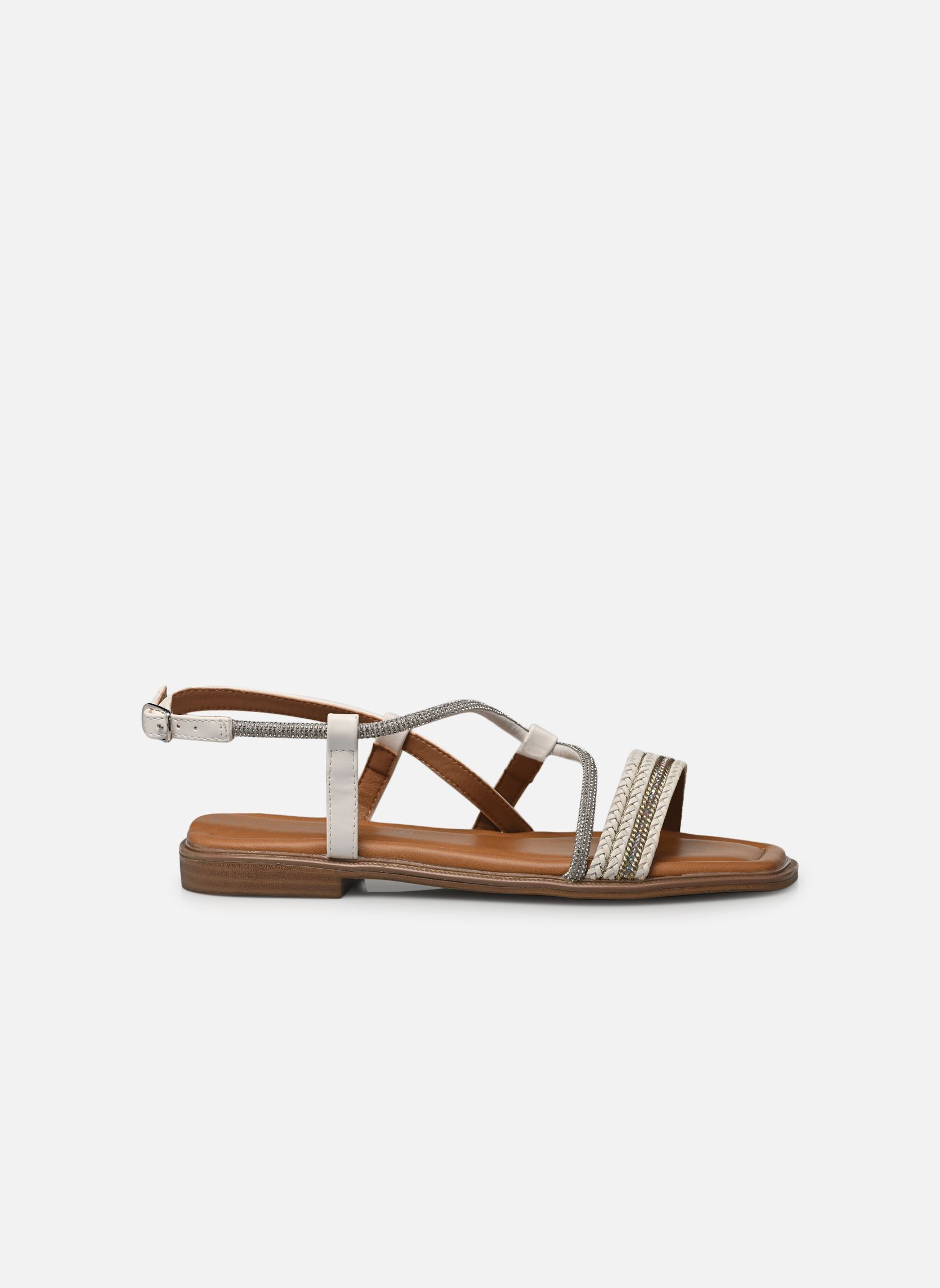 Flache Sandalen TDF5231 damen weiß Divine Factory Flache Sandalen TDF5231 damen weiß Blanc