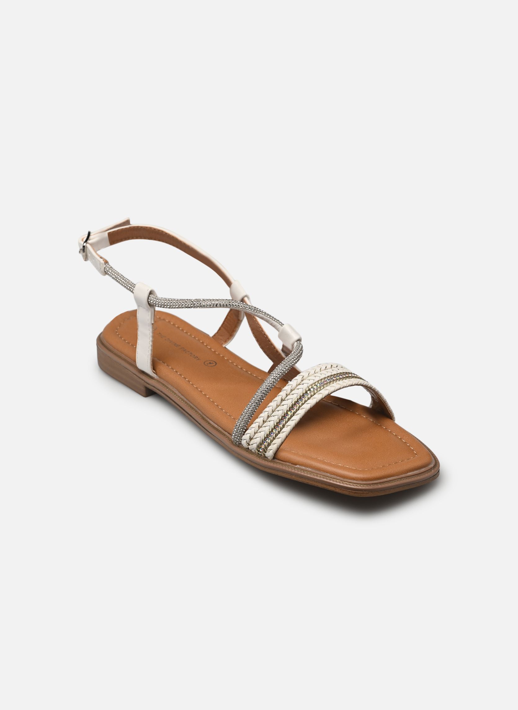 Flache Sandalen TDF5231 damen weiß Divine Factory Flache Sandalen TDF5231 damen weiß Blanc