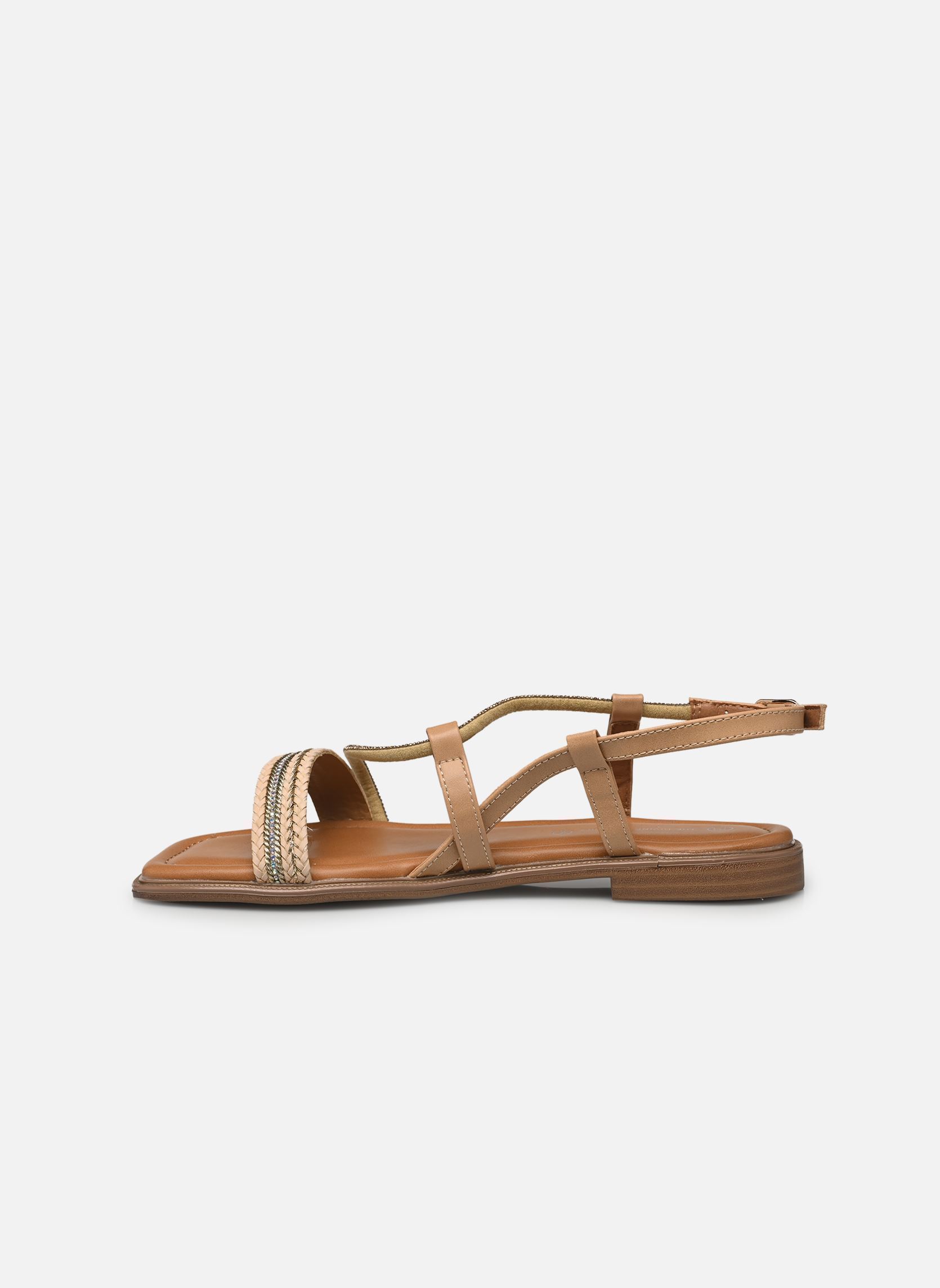 Sandales plates TDF5231 femme beige Divine Factory Sandales plates TDF5231 femme beige Camel