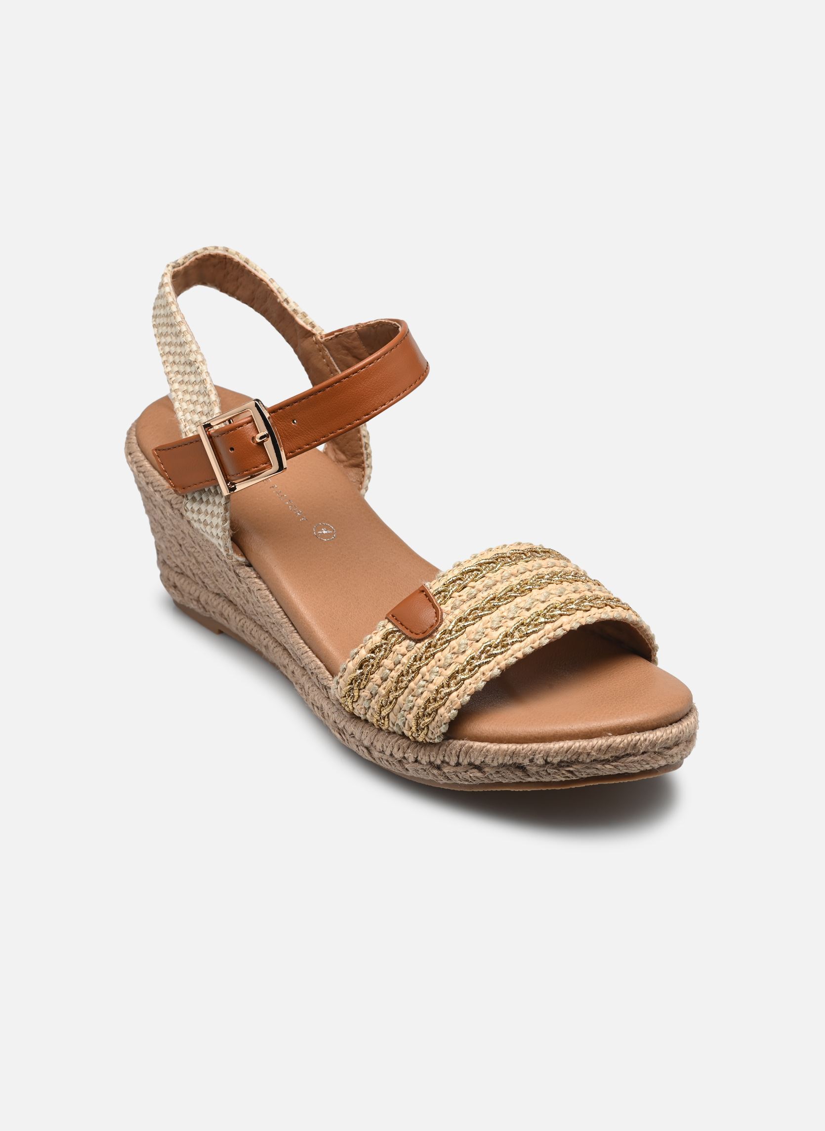 Keil- und Plateausandalen TDF5238 damen beige Divine Factory Keil- und Plateausandalen TDF5238 damen beige Beige