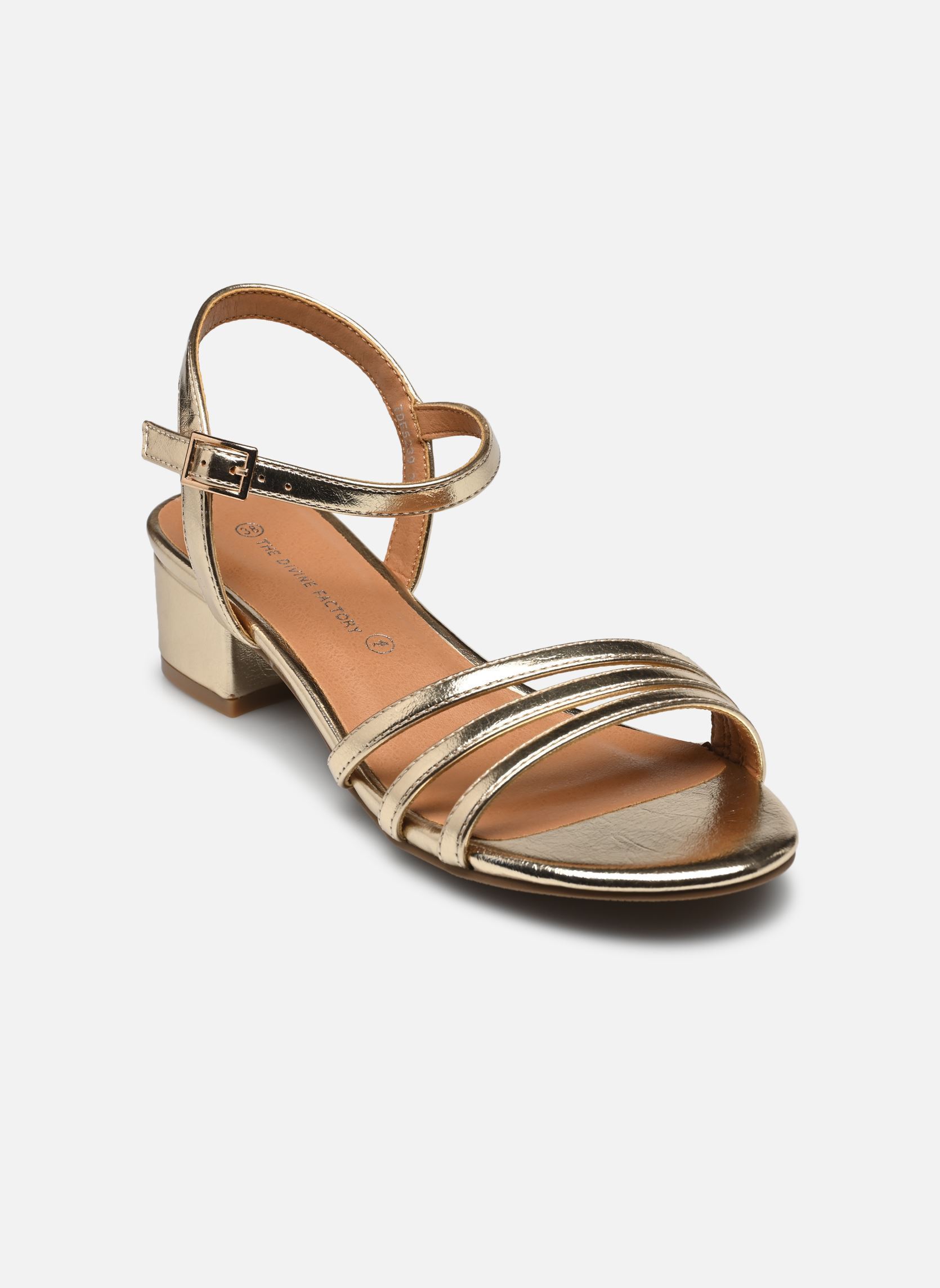 Sandales TDF5239 femme or et bronze Divine Factory Sandales TDF5239 femme or et bronze Or