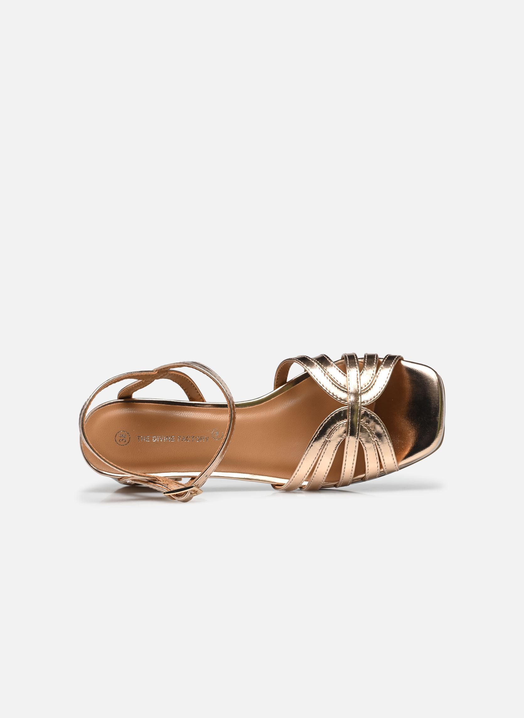 Sandales LS2360E-7 femme or et bronze Divine Factory Sandales LS2360E-7 femme or et bronze Rose