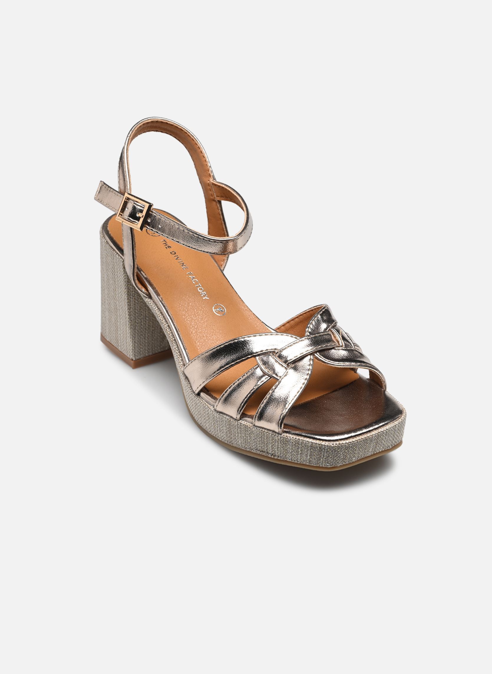 Sandalias LS2395-3 mujer oro y bronce Divine Factory Sandalias LS2395-3 mujer oro y bronce Or