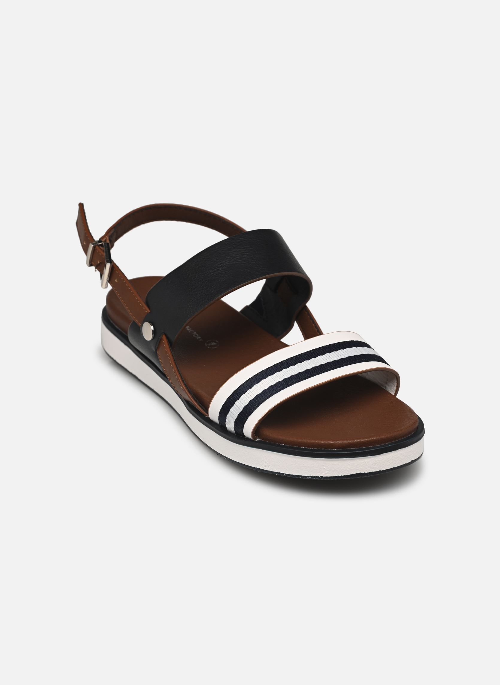 Platte sandalen HL4835 dames blauw Divine Factory Platte sandalen HL4835 dames blauw Marine