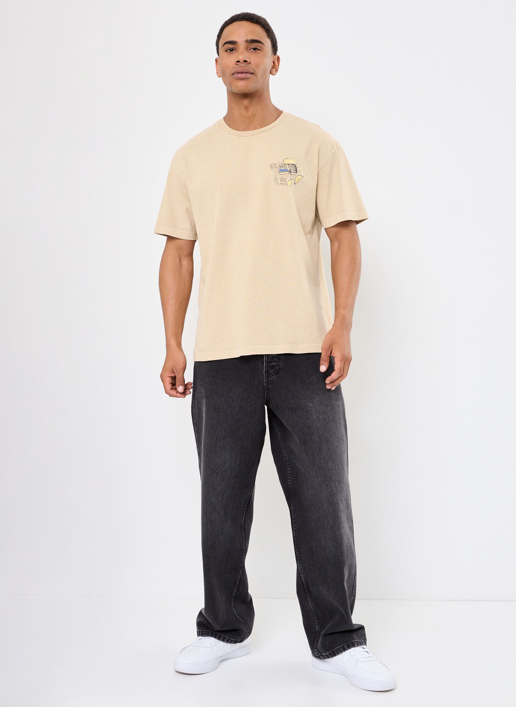 T-shirts met korte mouwen SDORVAL heren beige SOLID T-shirts met korte mouwen SDORVAL heren beige CURDS & WHEY