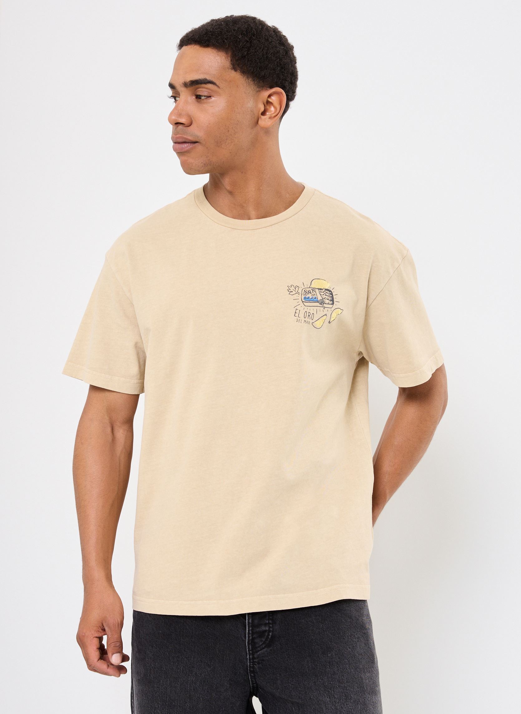 T-shirts met korte mouwen SDORVAL heren beige SOLID T-shirts met korte mouwen SDORVAL heren beige CURDS & WHEY