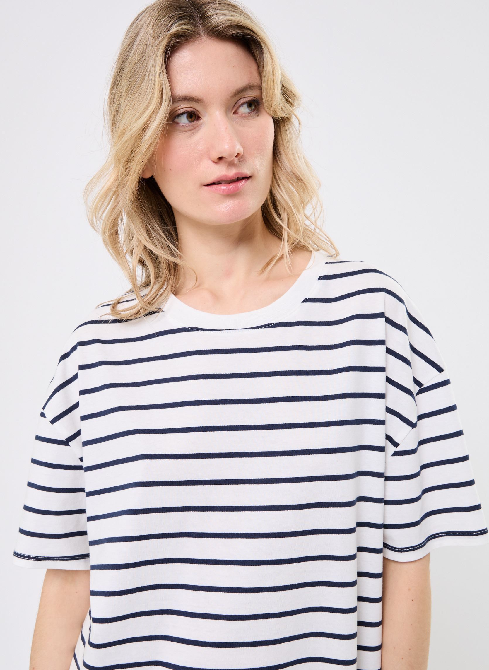 Kleider RAVINTSA damen blau MADE BY Kleider RAVINTSA damen blau IMP_RAYURES LARGE MARINE_ECRU