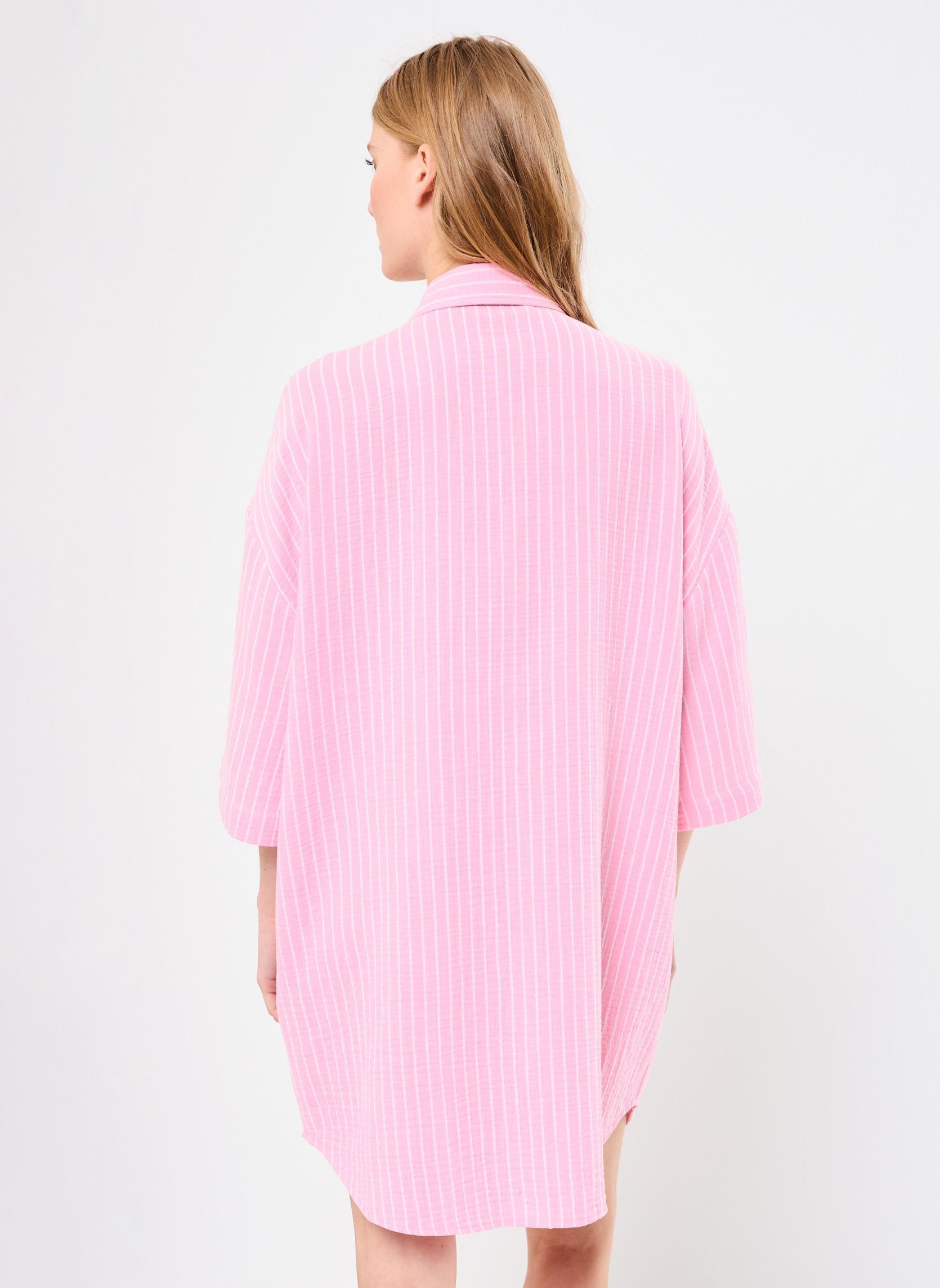 Overhemdjurken RICHKA rayures dames roze MADE BY Overhemdjurken RICHKA rayures dames roze IMP_RAYURE PRINT ECRU_ROSE