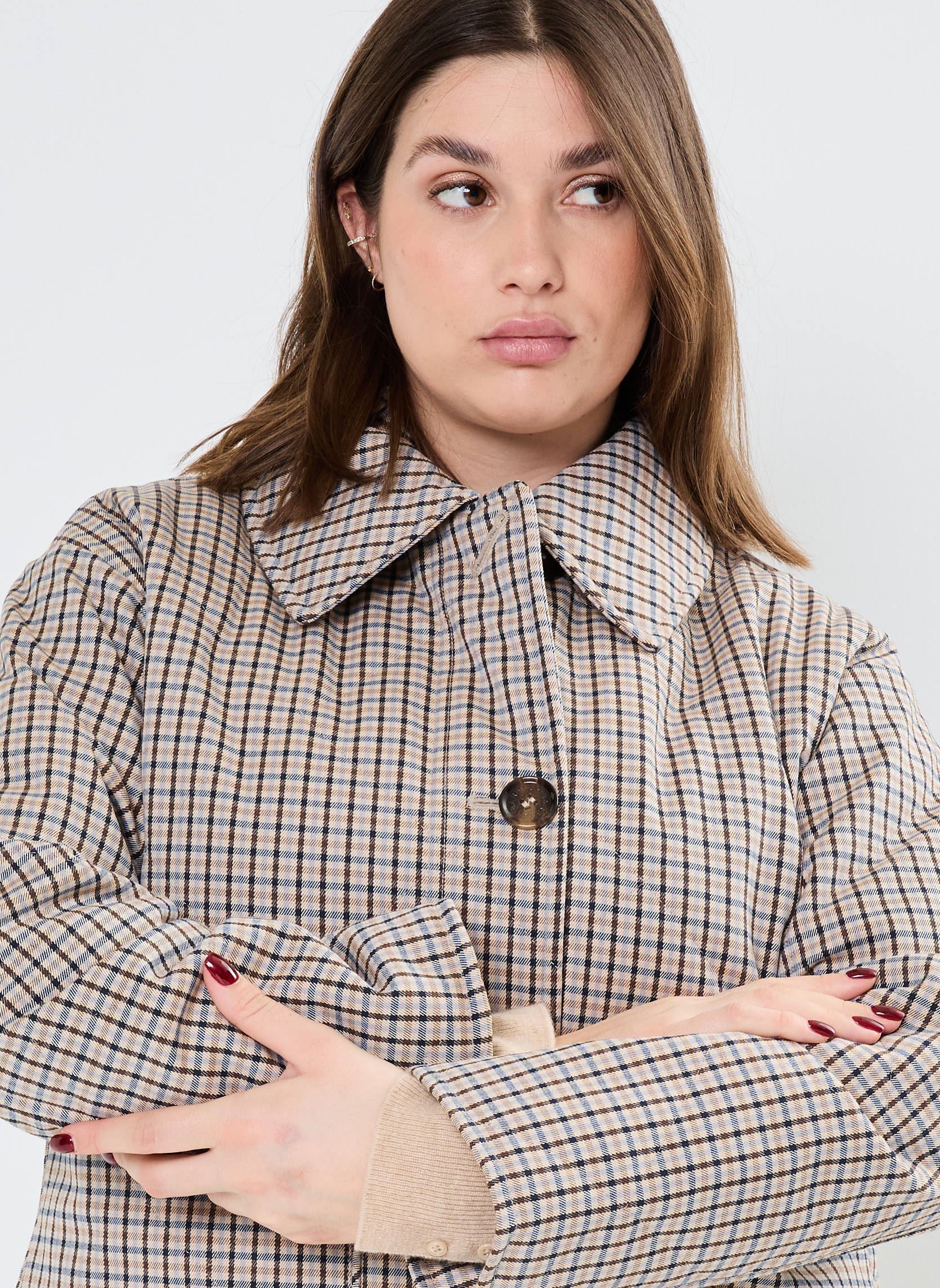 Winterjas CASSIDIE QUILT dames bruin Barbour Winterjas CASSIDIE QUILT dames bruin SKY MICRO CHECK