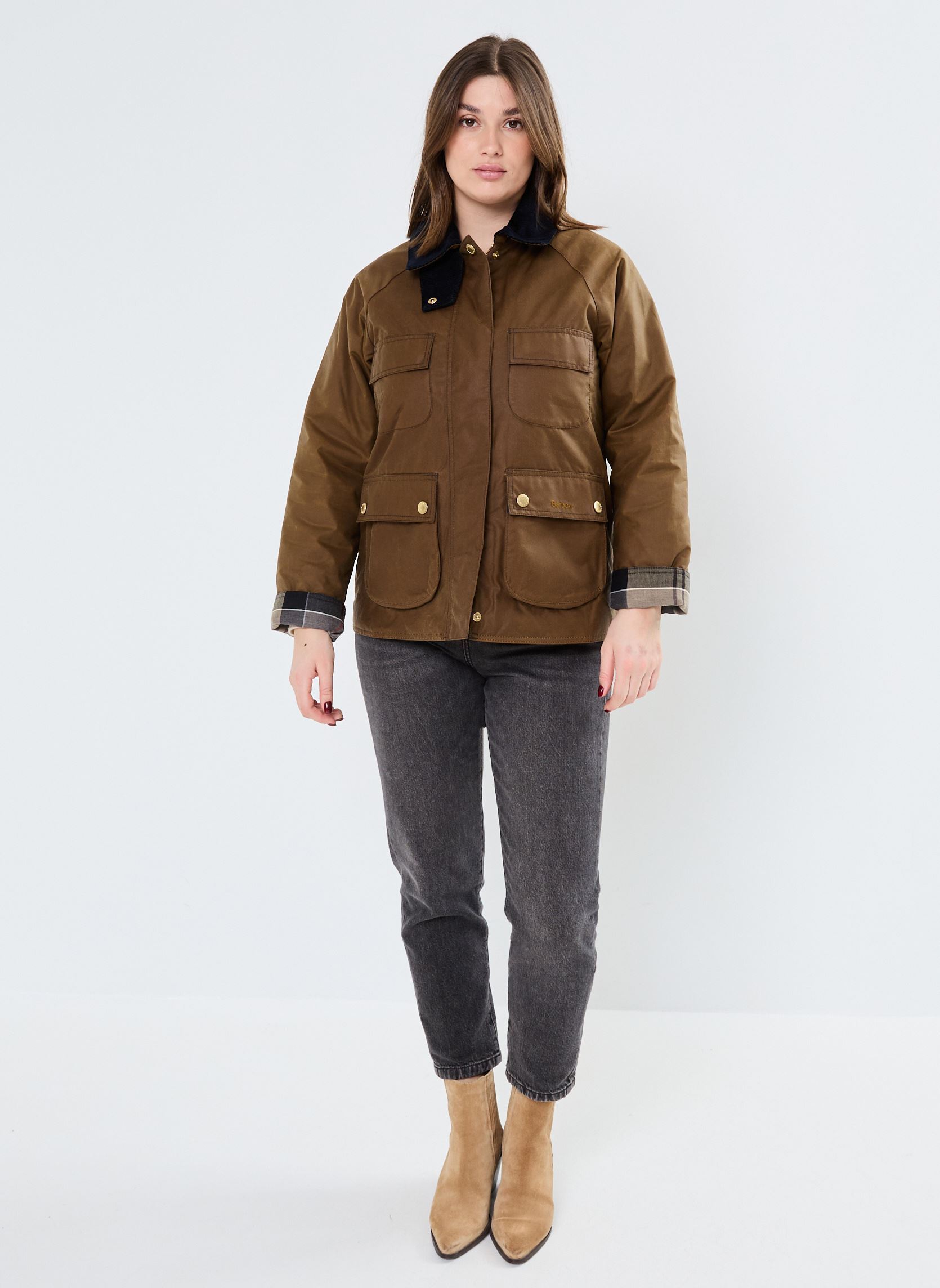 Bomberjacken RUTH WAX JACKET damen braun Barbour Bomberjacken RUTH WAX JACKET damen braun TAN/DRESS TARTAN