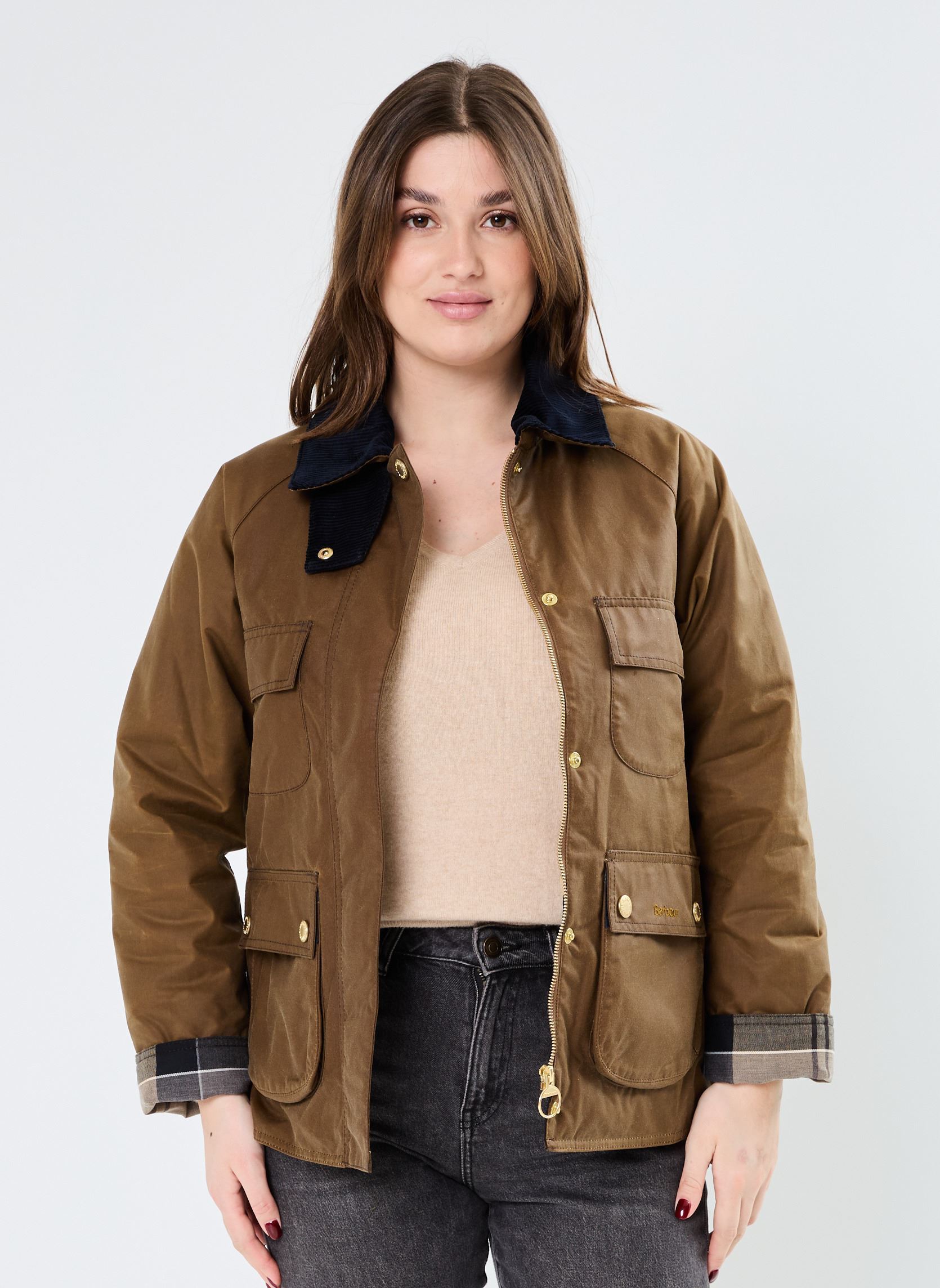 Bomberjacken RUTH WAX JACKET damen braun Barbour Bomberjacken RUTH WAX JACKET damen braun TAN/DRESS TARTAN