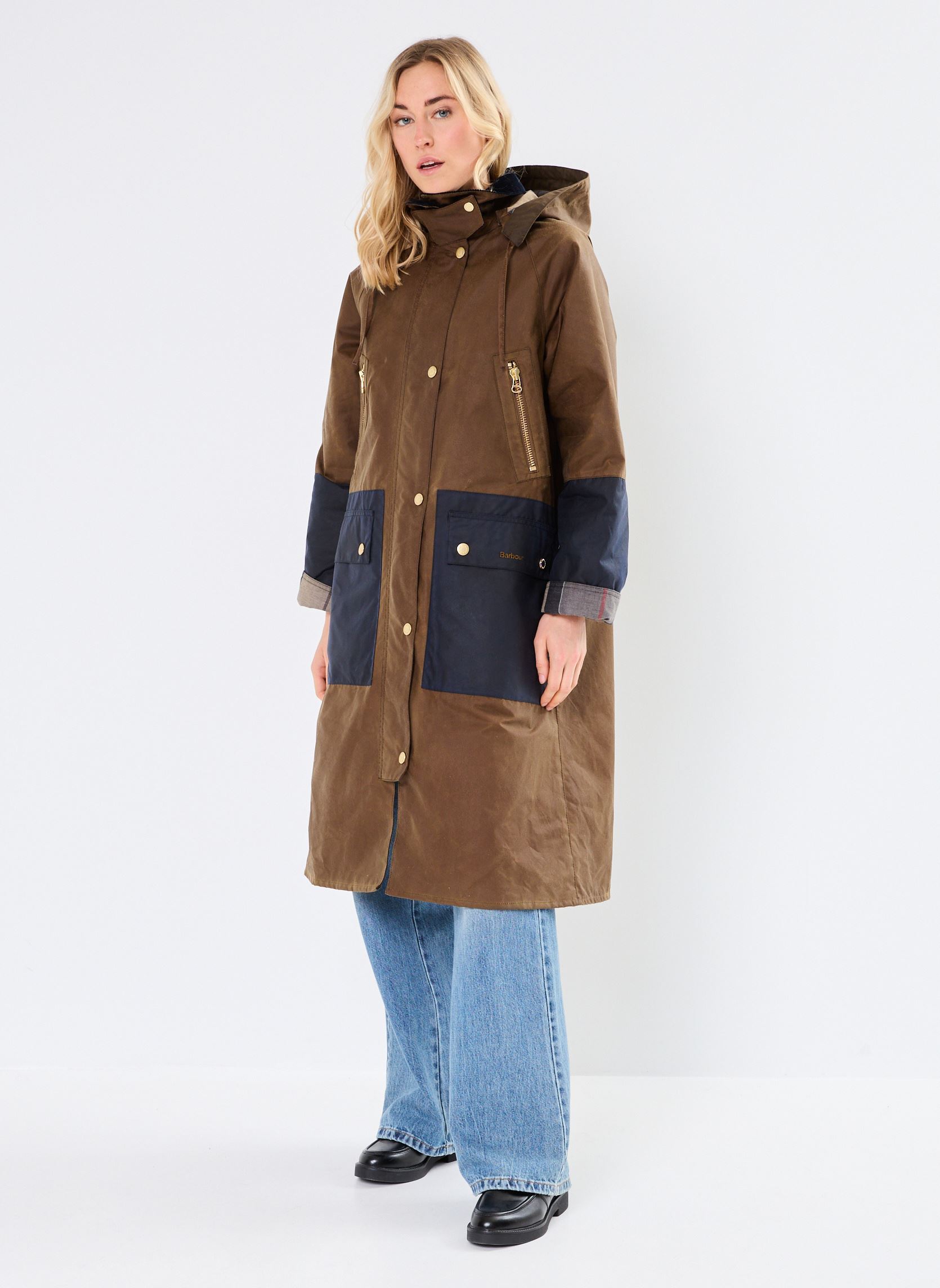 Manteaux CAROLYN WAX JACKET femme marron Barbour Manteaux CAROLYN WAX JACKET femme marron TAN/DRESS TARTAN