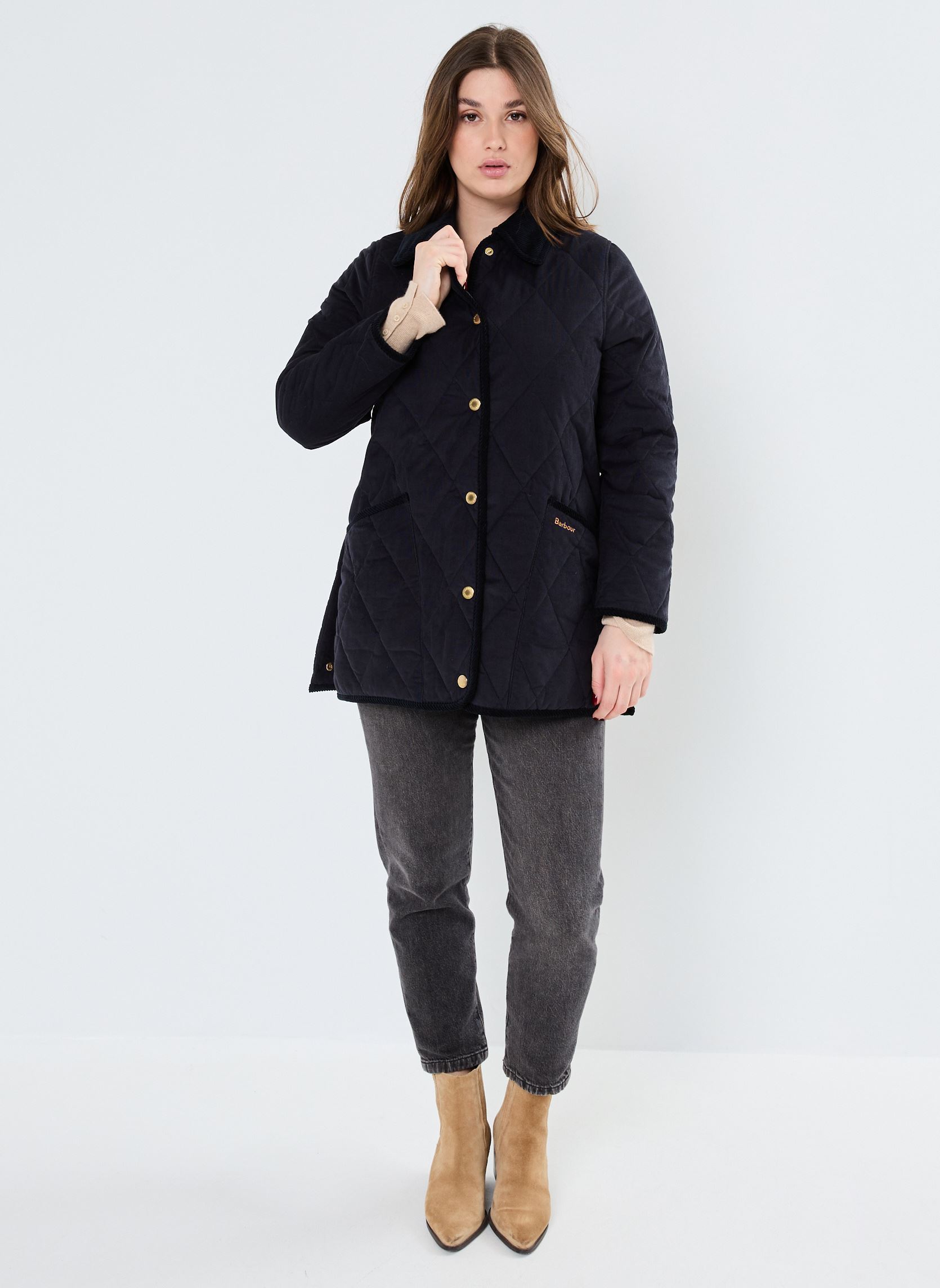 Bomberjacks CORNELIA QUILT dames blauw Barbour Bomberjacks CORNELIA QUILT dames blauw DARK NAVY/SKY DRESS TARTAN