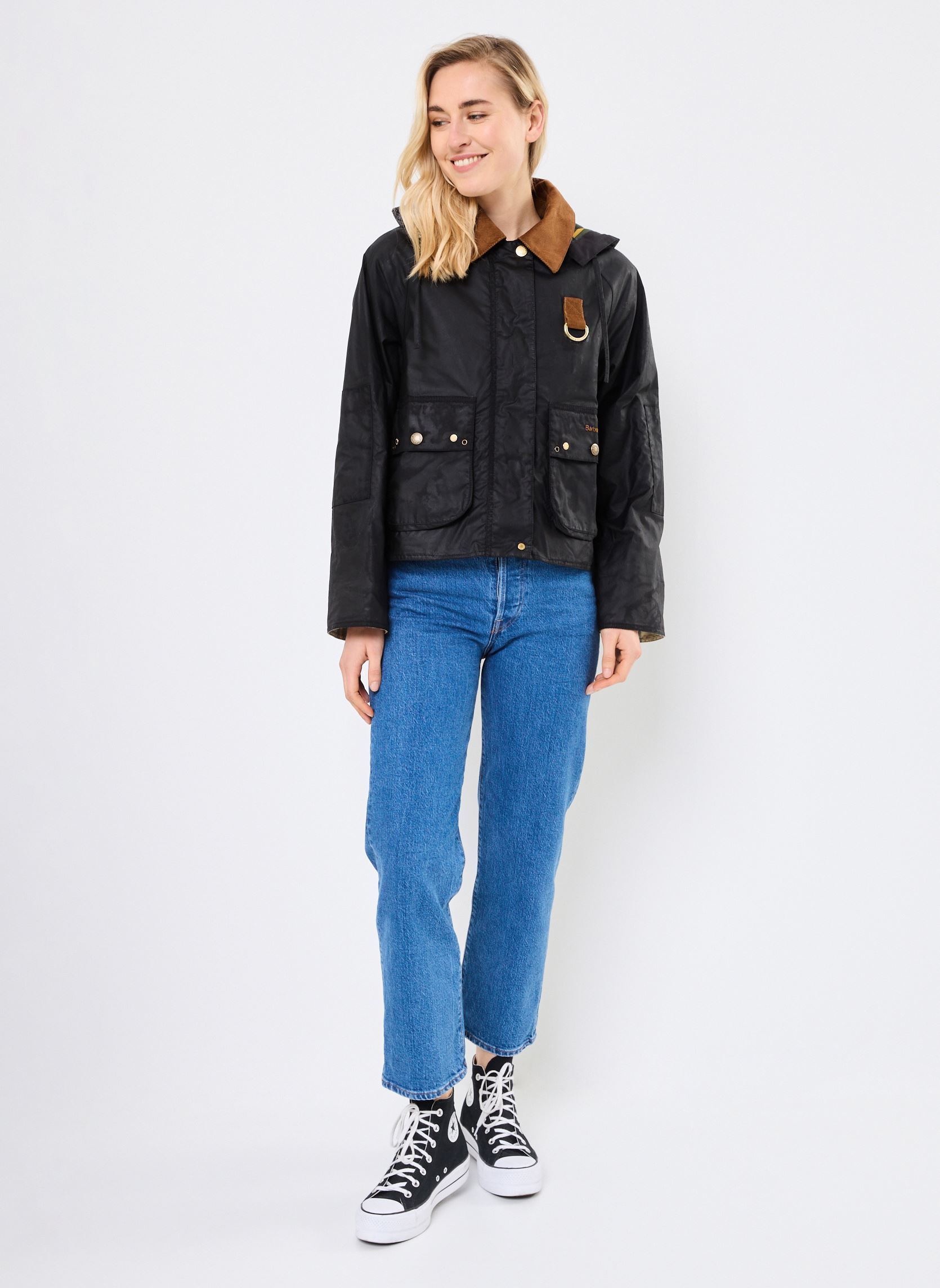 Parkas ERMA WAX JACKET femme noir Barbour Parkas ERMA WAX JACKET femme noir BLACK/ANCIENT TARTAN