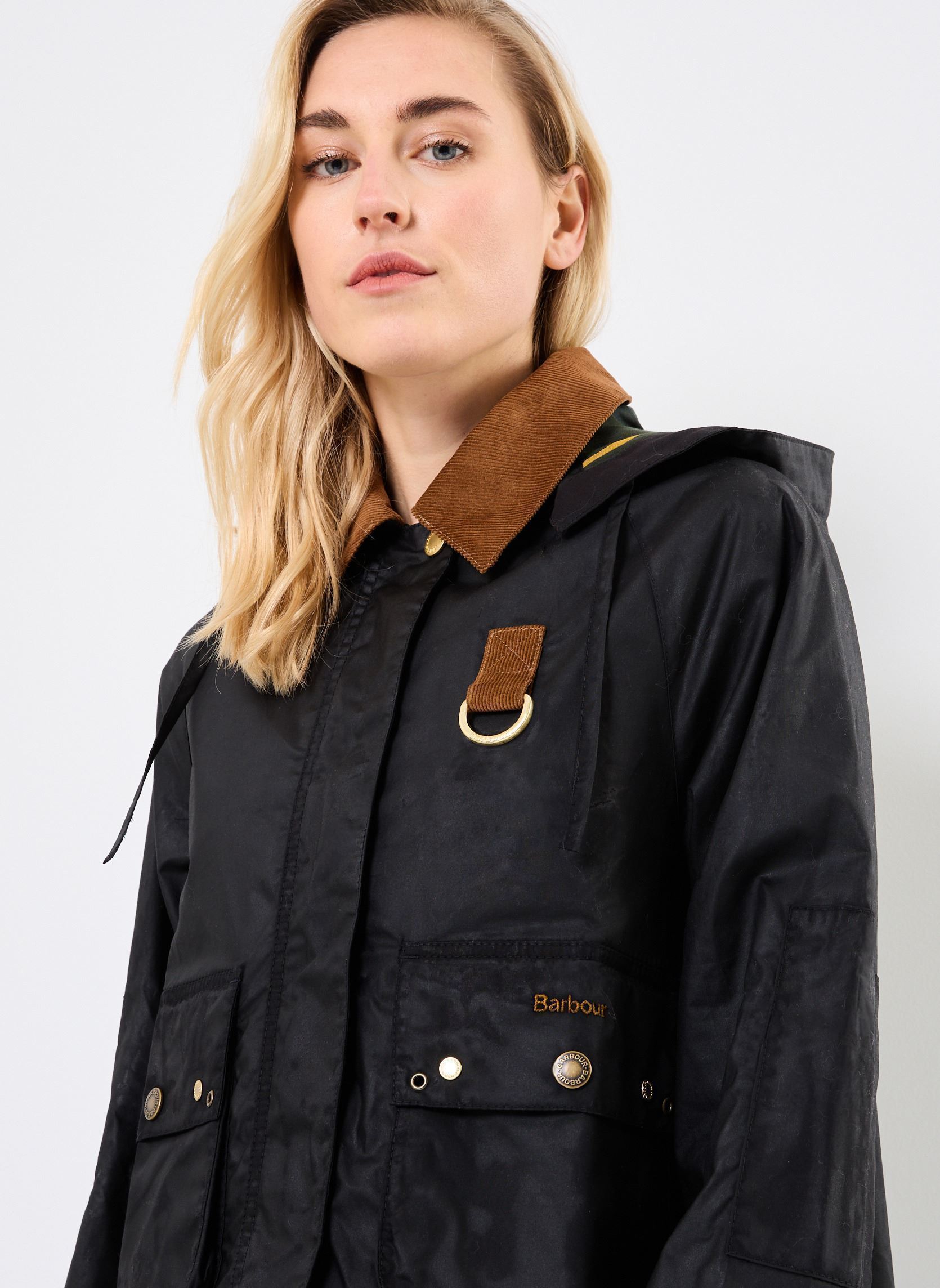 Parkas ERMA WAX JACKET femme noir Barbour Parkas ERMA WAX JACKET femme noir BLACK/ANCIENT TARTAN