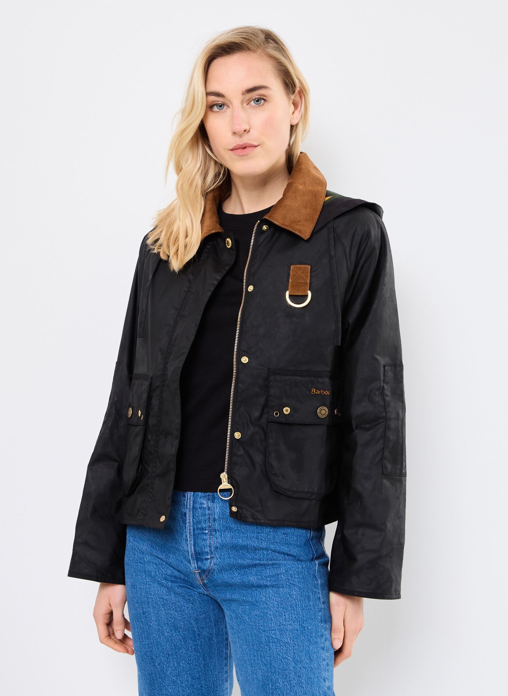 Parkas ERMA WAX JACKET femme noir Barbour Parkas ERMA WAX JACKET femme noir BLACK/ANCIENT TARTAN