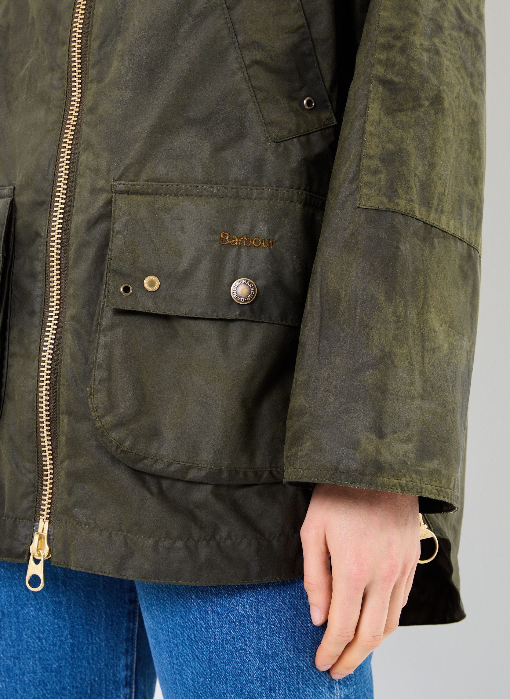 Winterjas RAELYNN WAX JACKET dames groen Barbour Winterjas RAELYNN WAX JACKET dames groen ARCHIVE OLIVE/ANCIENT TARTAN