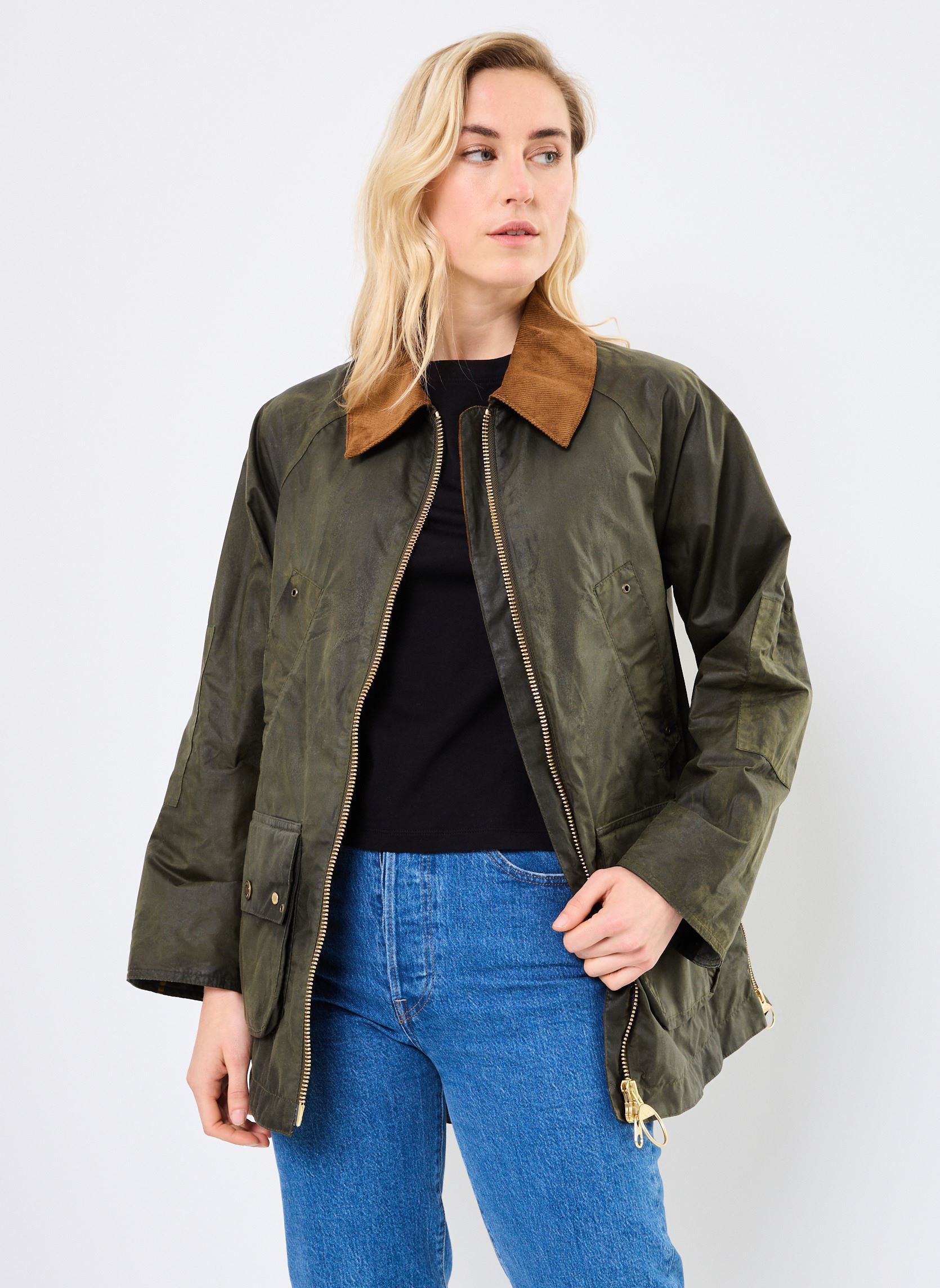 Winterjas RAELYNN WAX JACKET dames groen Barbour Winterjas RAELYNN WAX JACKET dames groen ARCHIVE OLIVE/ANCIENT TARTAN