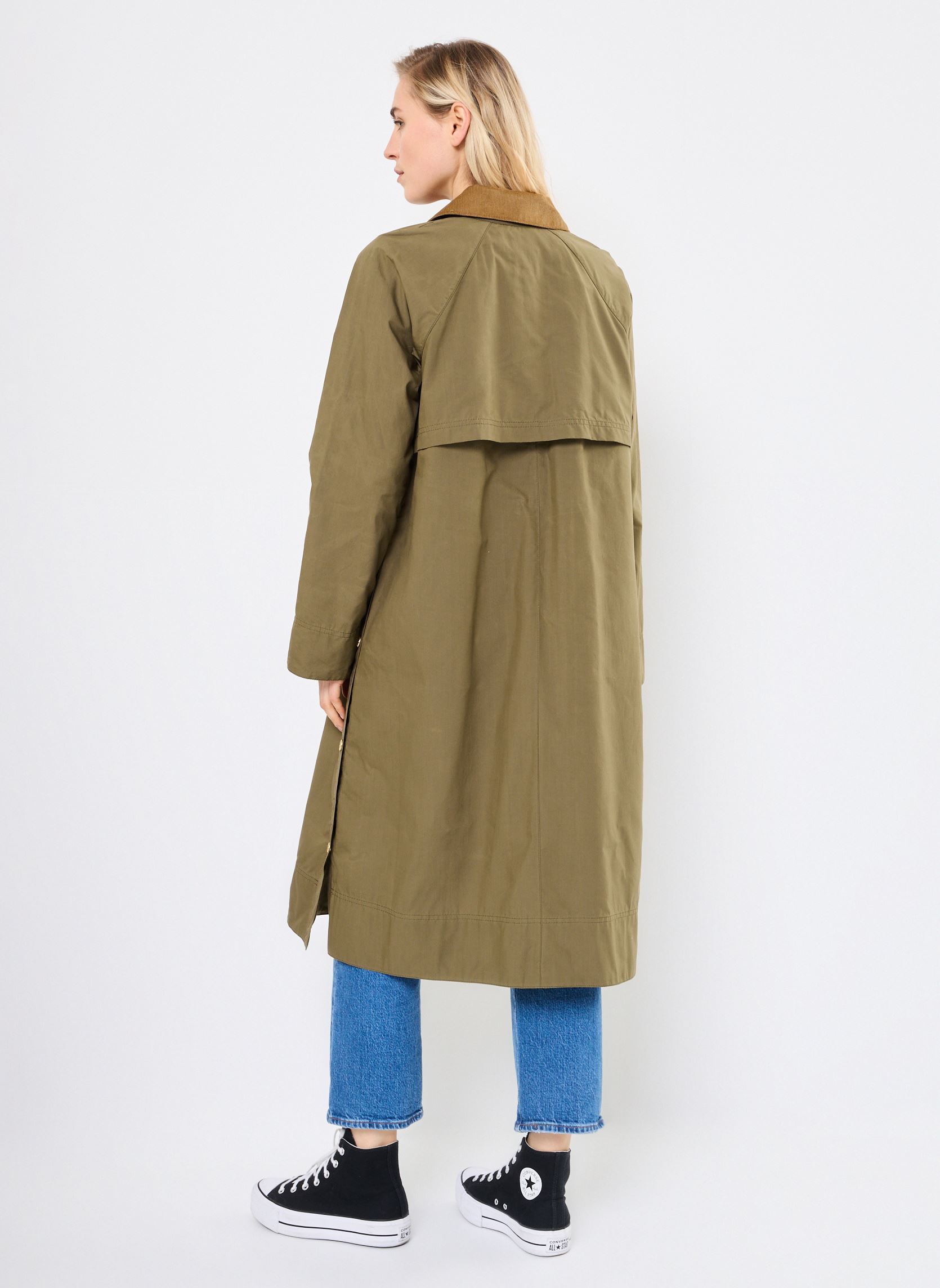 Mantels ETTIE SHOWERPROOF JACKET dames groen Barbour Mantels ETTIE SHOWERPROOF JACKET dames groen DUSKY GREEN/ANCIENT TARTAN