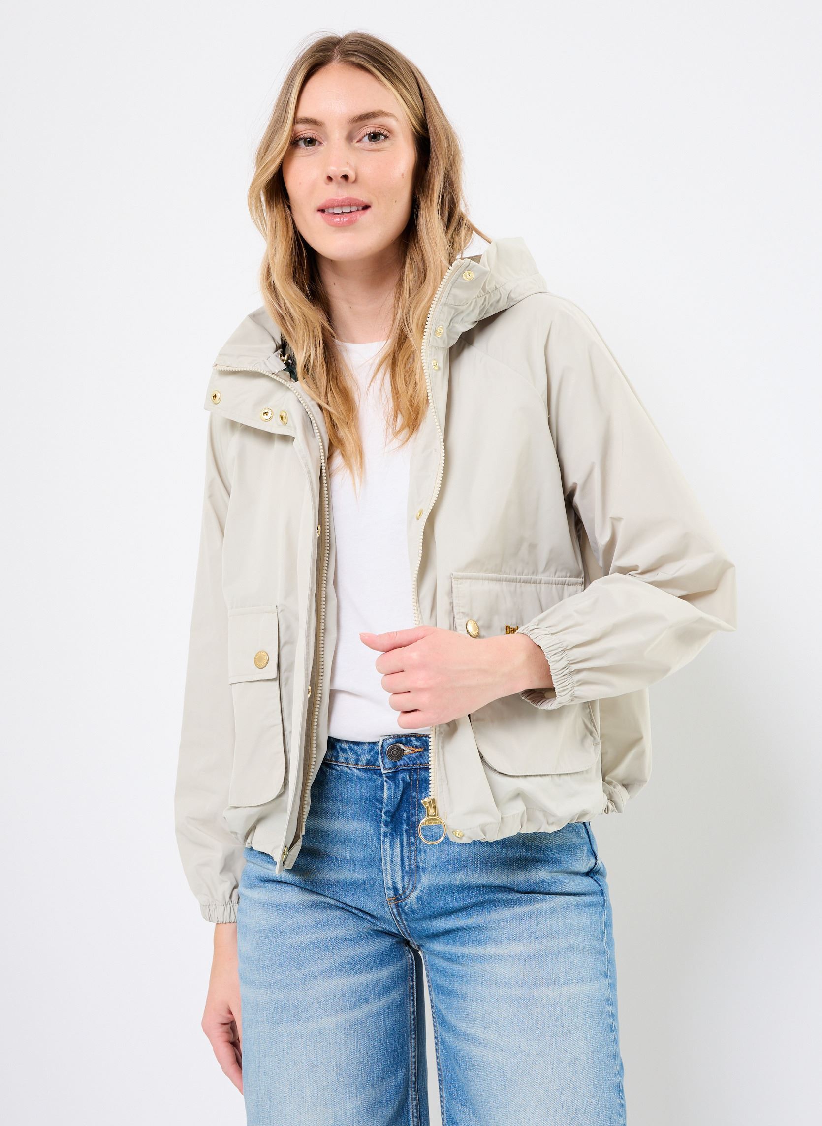 Parkas MAE SHOWERPROOF JACKET damen beige Barbour Parkas MAE SHOWERPROOF JACKET damen beige STONE/ANCIENT TARTAN