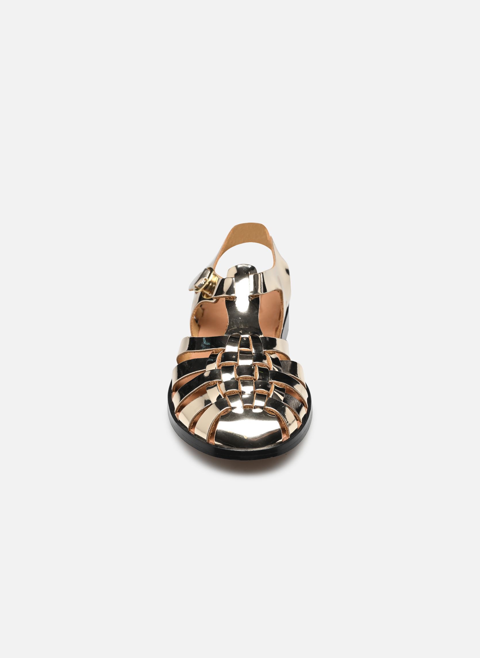 Platte sandalen SUNVILLE dames goud en brons Méduse Platte sandalen SUNVILLE dames goud en brons MIROIR DORE