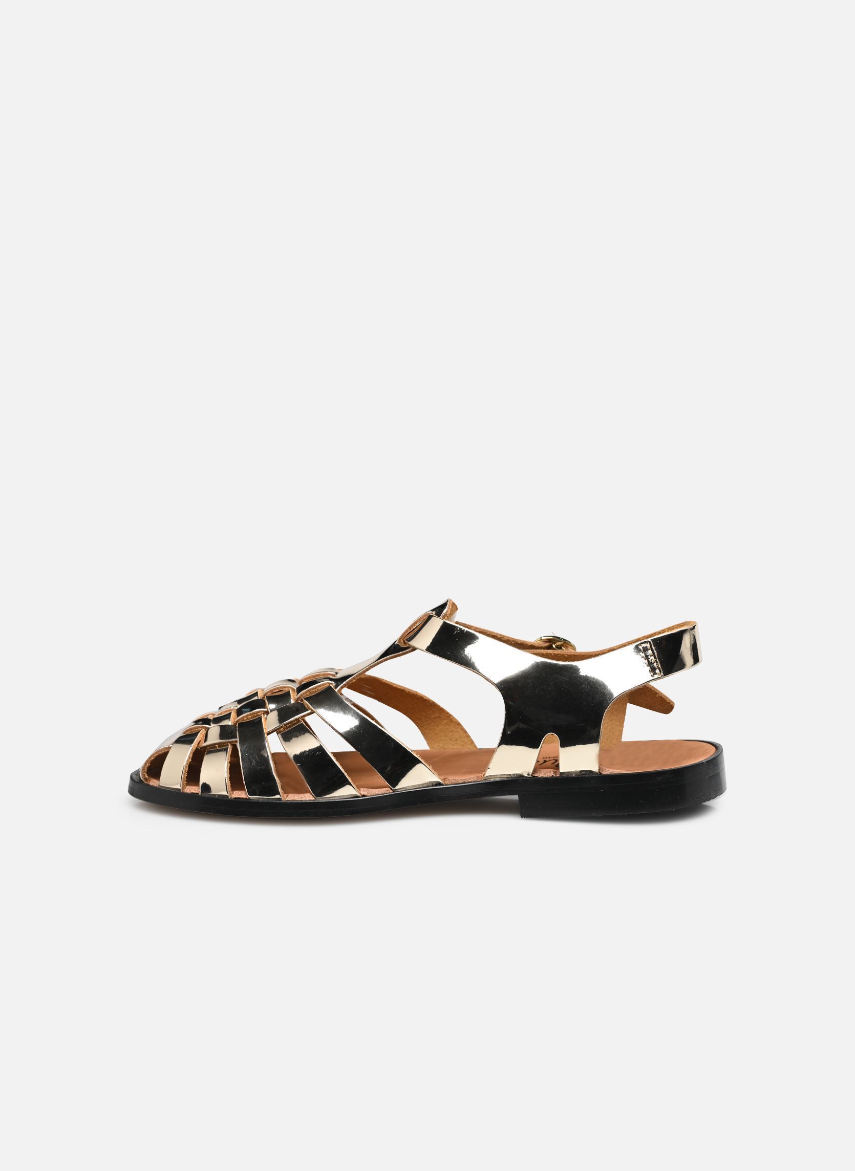 Platte sandalen SUNVILLE dames goud en brons Méduse Platte sandalen SUNVILLE dames goud en brons MIROIR DORE