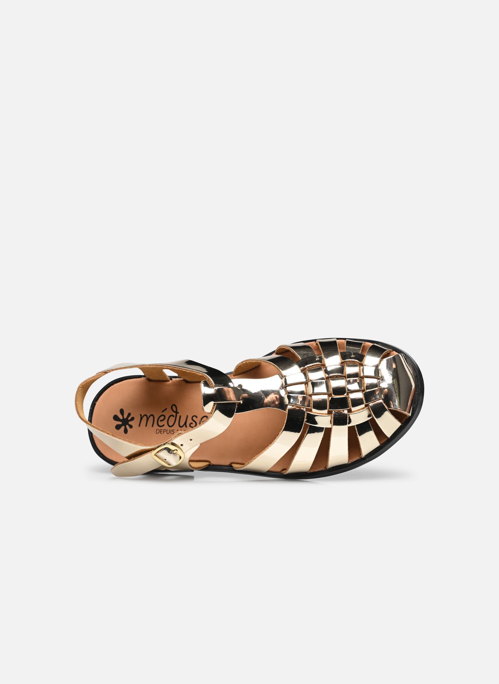 Platte sandalen SUNVILLE dames goud en brons Méduse Platte sandalen SUNVILLE dames goud en brons MIROIR DORE