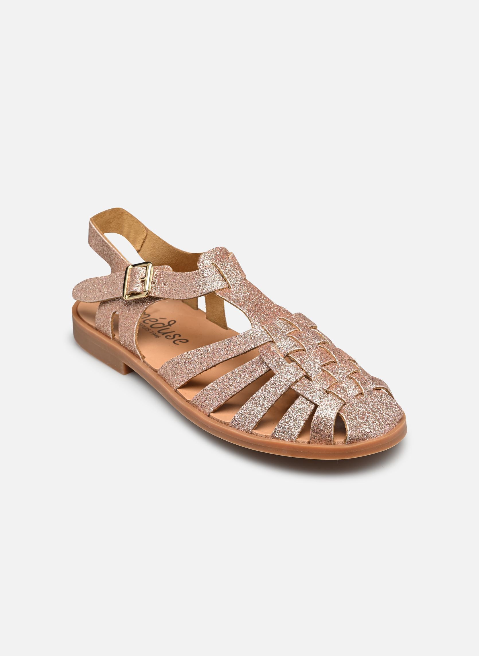 Platte sandalen SUNVILLE dames beige Méduse Platte sandalen SUNVILLE dames beige NUDE PAILLETE