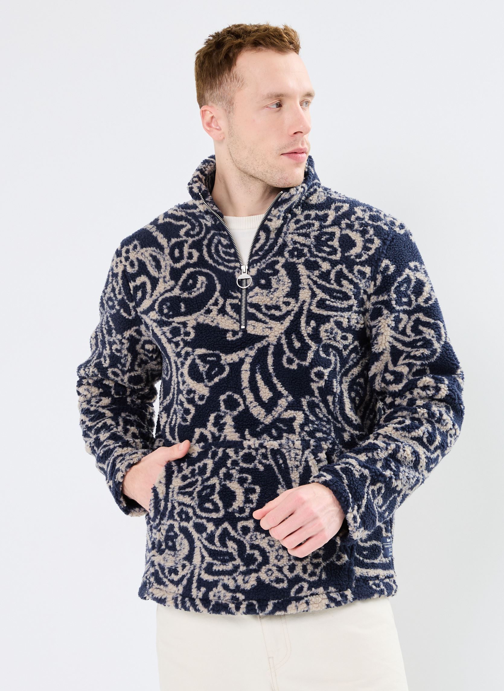 Pulls polaires fergus half zip fleece homme multicolore Barbour Pulls polaires fergus half zip fleece homme multicolore NAVY