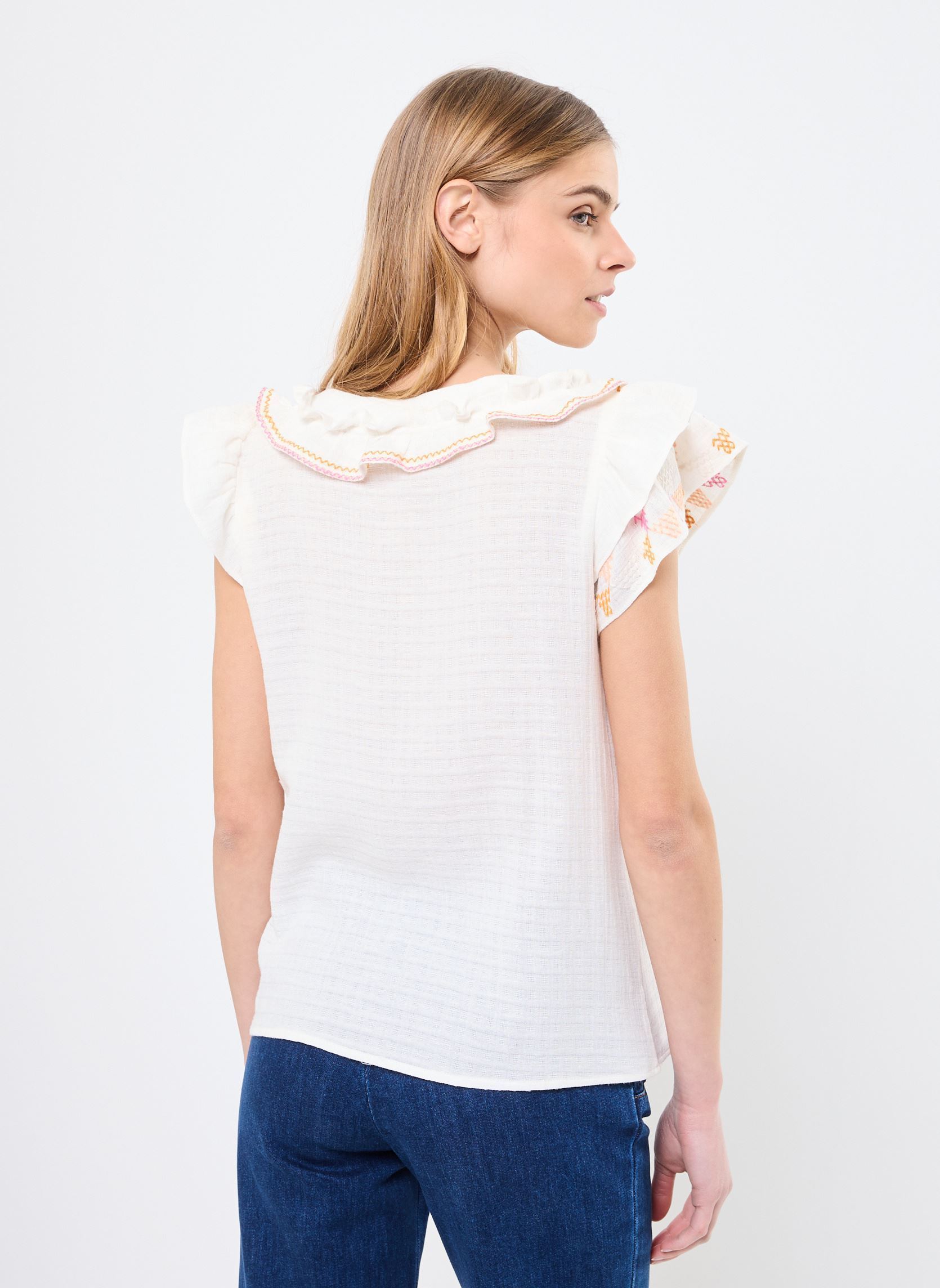 Kurzarm-Blusen Dalyna damen weiß Orféo Kurzarm-Blusen Dalyna damen weiß Ecru