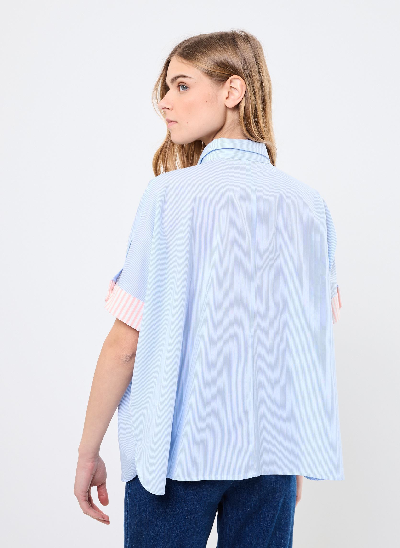 Chemises manches courtes Leinah femme bleu Orféo Chemises manches courtes Leinah femme bleu RAYURES BLEUES