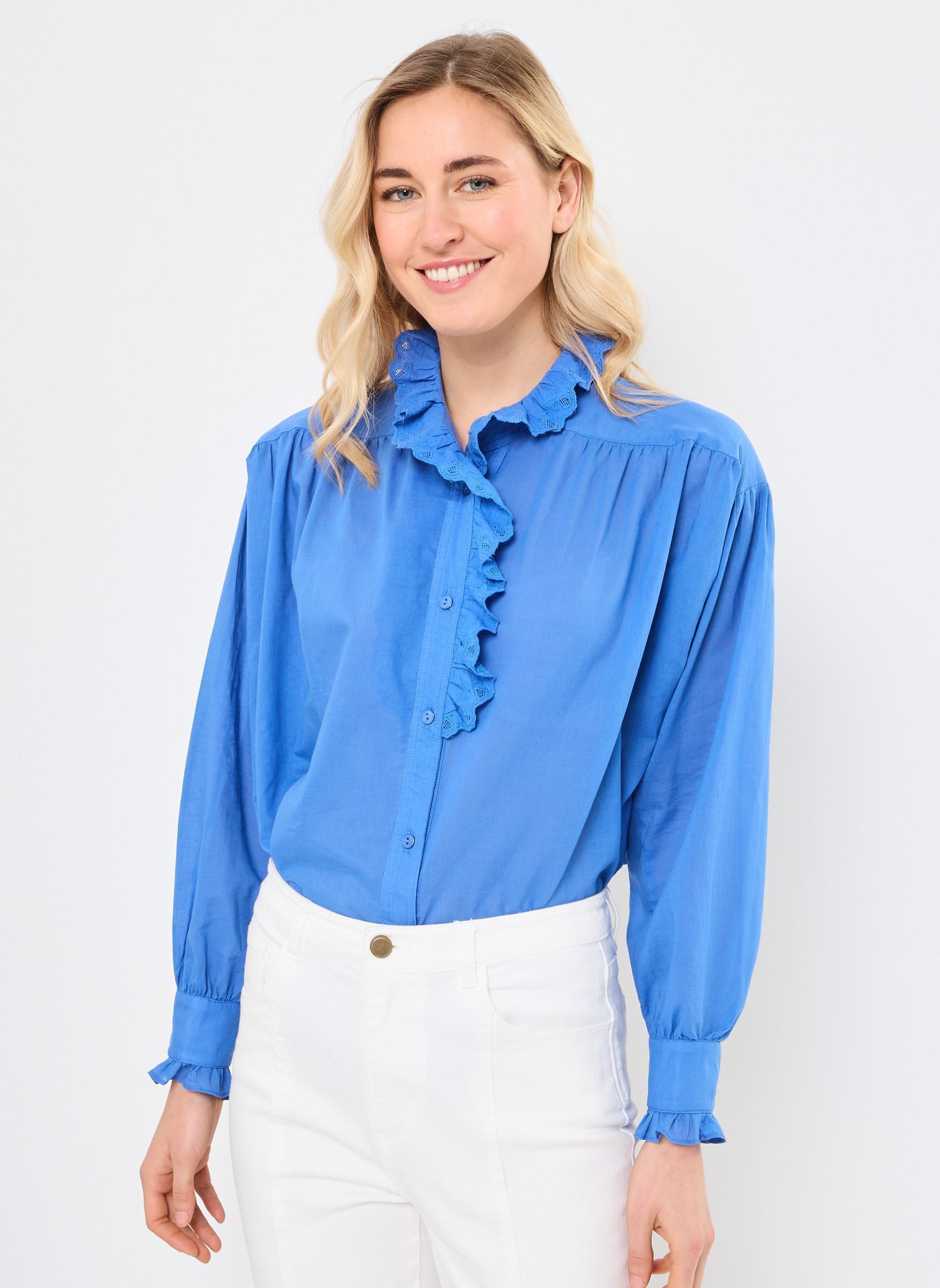 Korte mouw overhemden Alyxe dames blauw Orféo Korte mouw overhemden Alyxe dames blauw Bleu