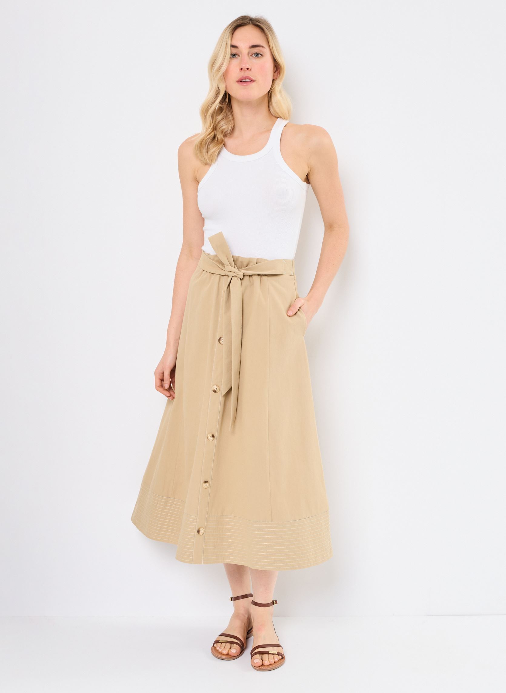 Lange rokken Anycia dames beige Orféo Lange rokken Anycia dames beige BEIGE