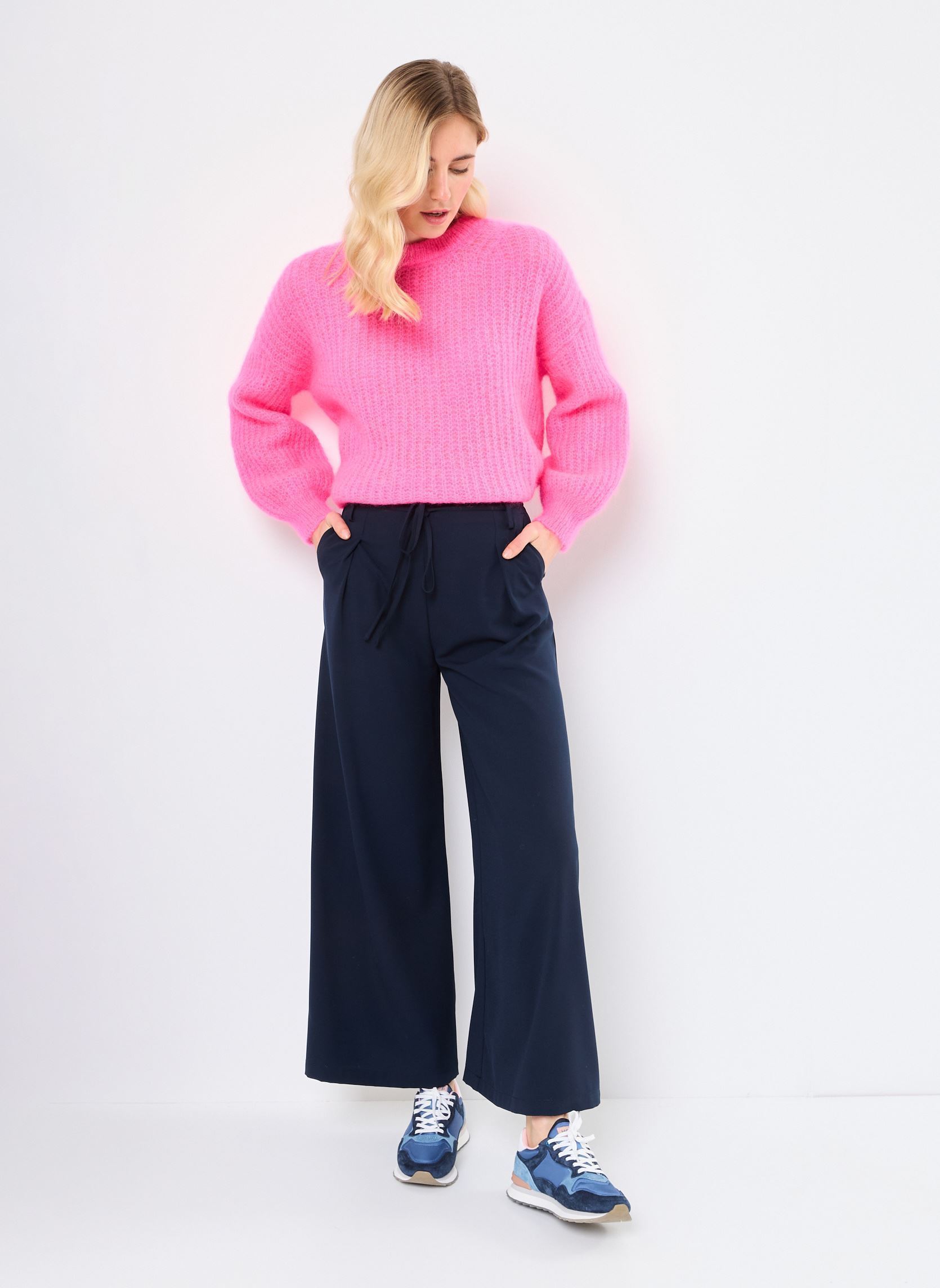 Wijde broeken Ebene dames blauw Orféo Wijde broeken Ebene dames blauw Navy