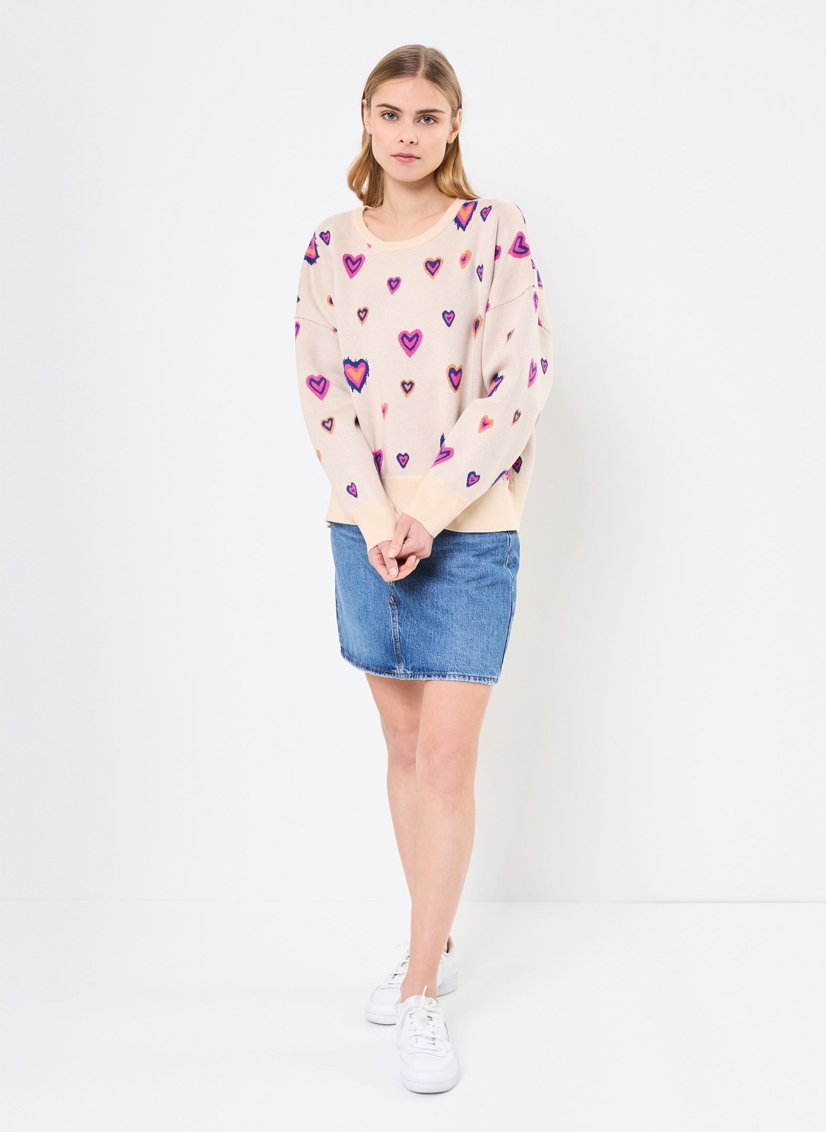 Pulls Emelia femme multicolore Orféo Pulls Emelia femme multicolore Lovely Blanc