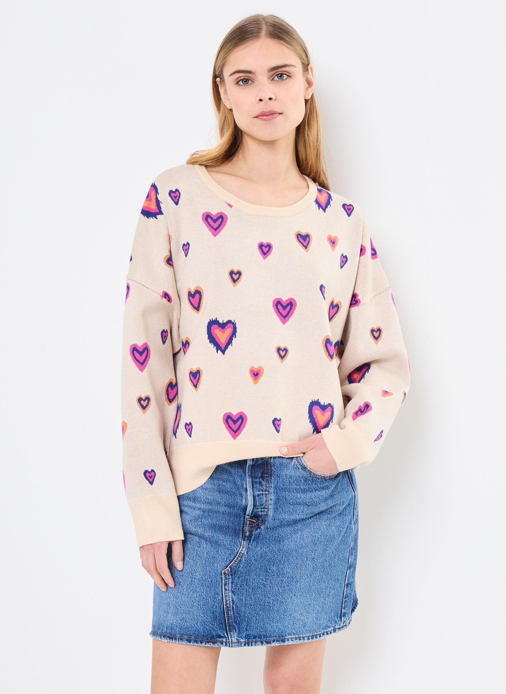 Pulls Emelia femme multicolore Orféo Pulls Emelia femme multicolore Lovely Blanc