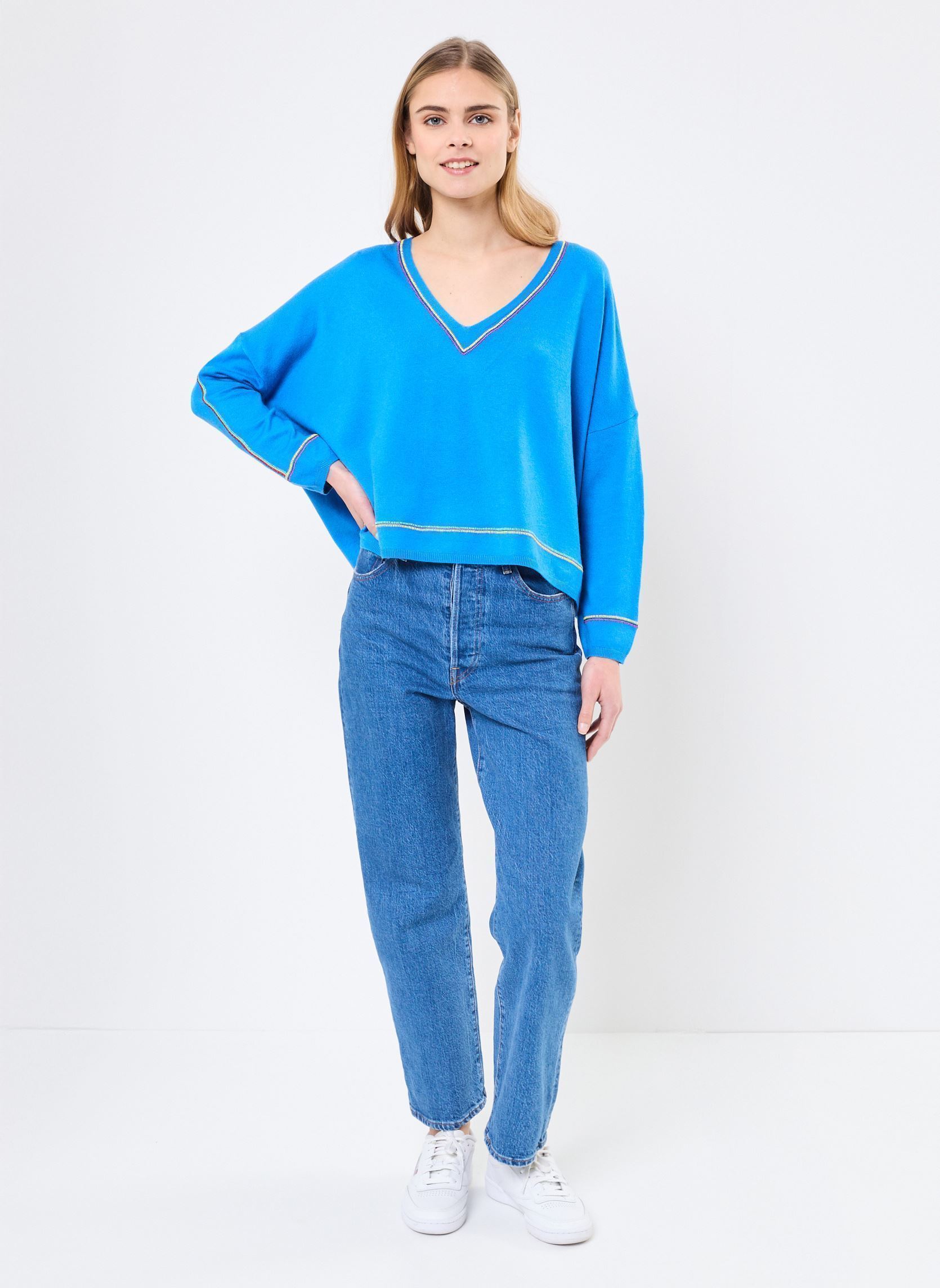 Pulls Leila femme bleu Orféo Pulls Leila femme bleu Bleu